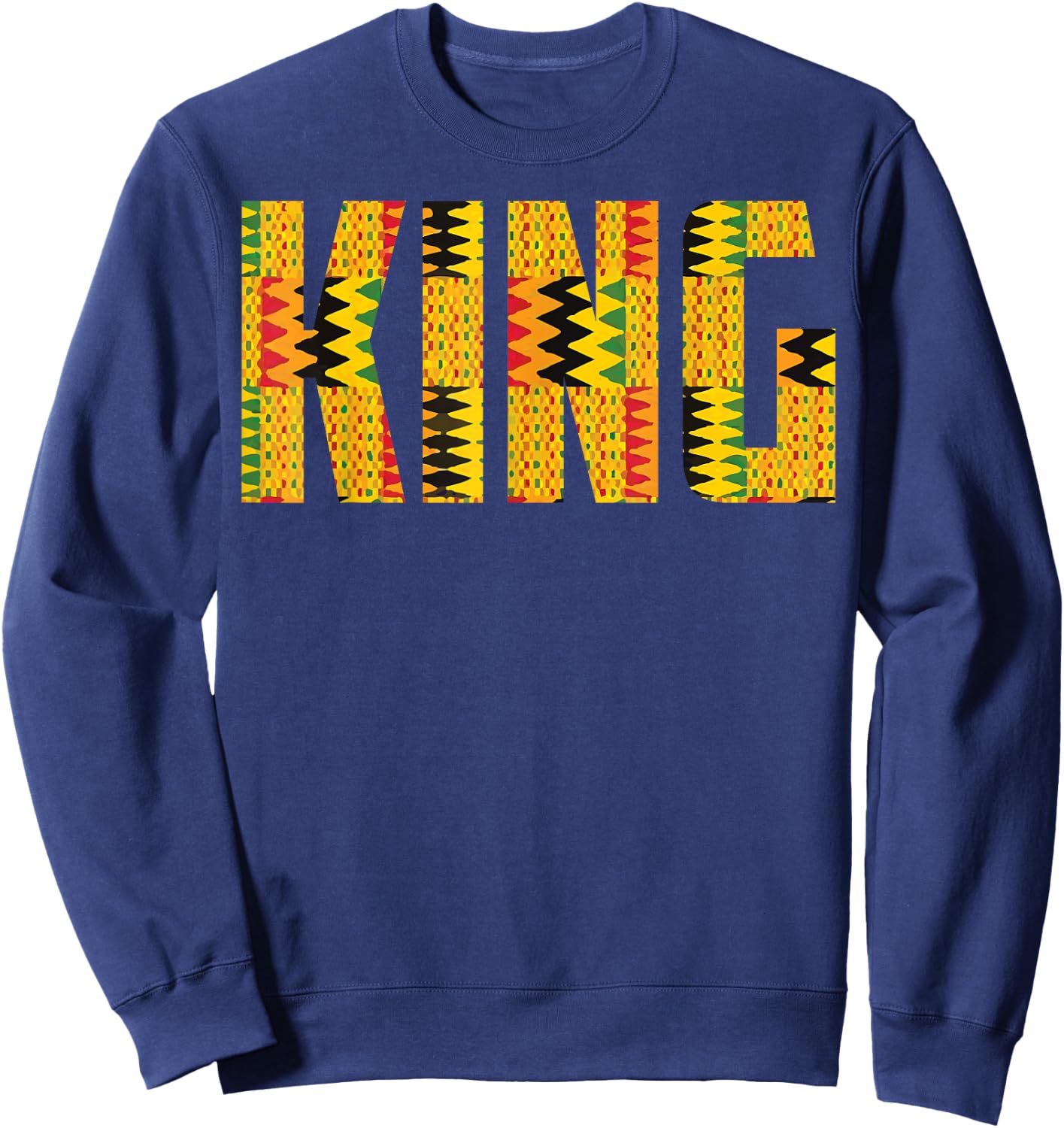 Funny African King Gift Boys Cool Kente Cloth Lover Sweatshirt - Sweatshirt | Navy