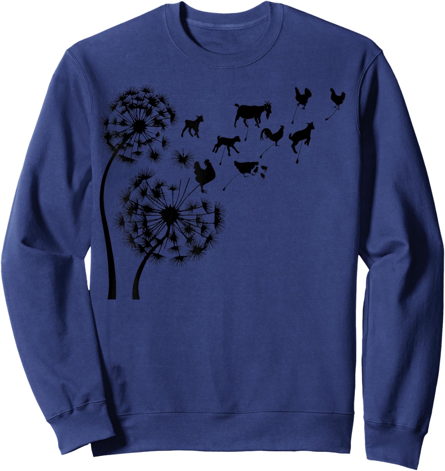 Dandelion goat and chicken Sweatshirt - Sweatshirt | Navy