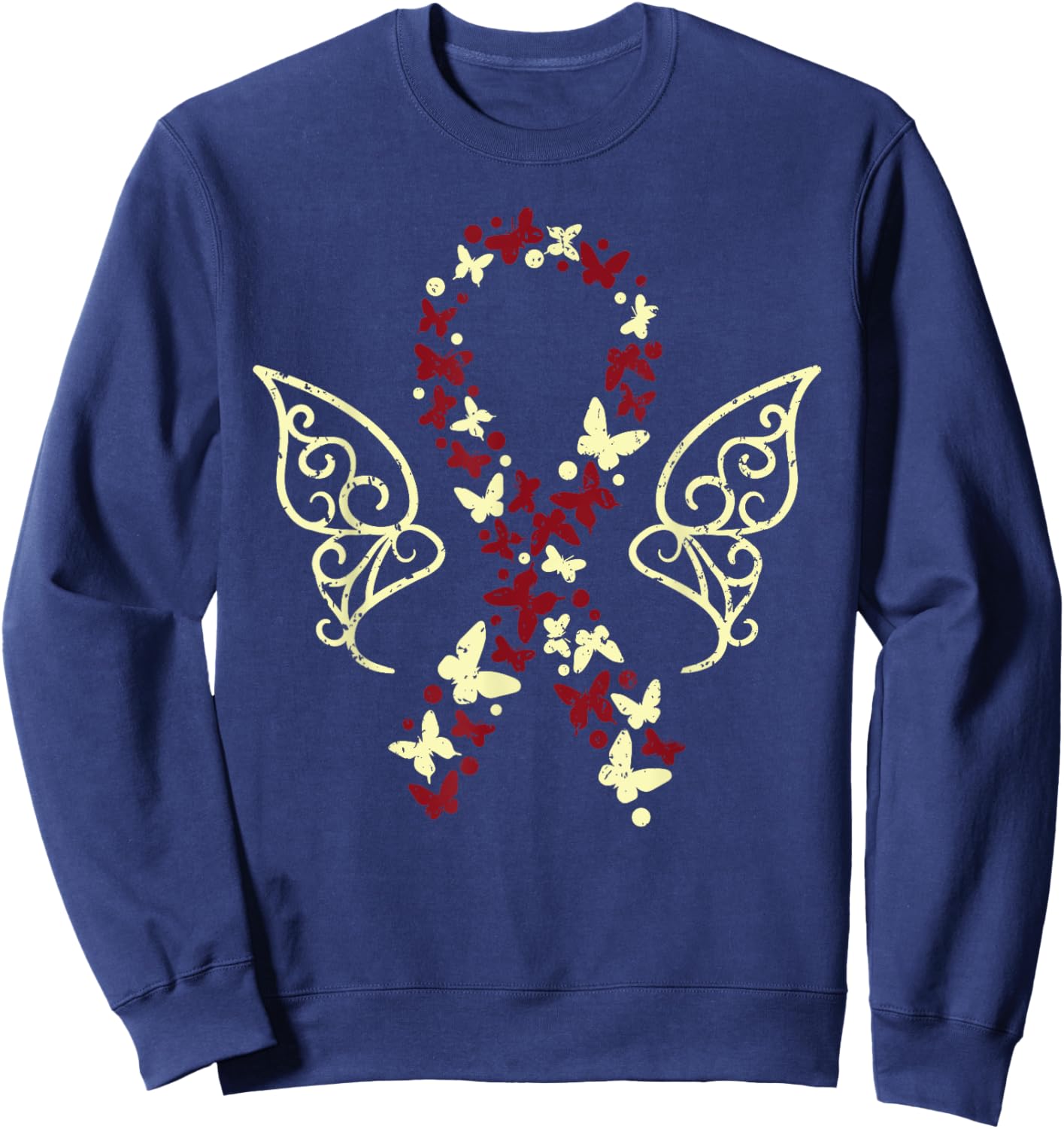Head and Neck Cancer Awareness SteMi Apparel -Adults Classic Fit Black Cotton 65% Polyester 35% Short Sleeve Small Head Neck Cancer Awareness Sweatshirt - Sweatshirt | Navy