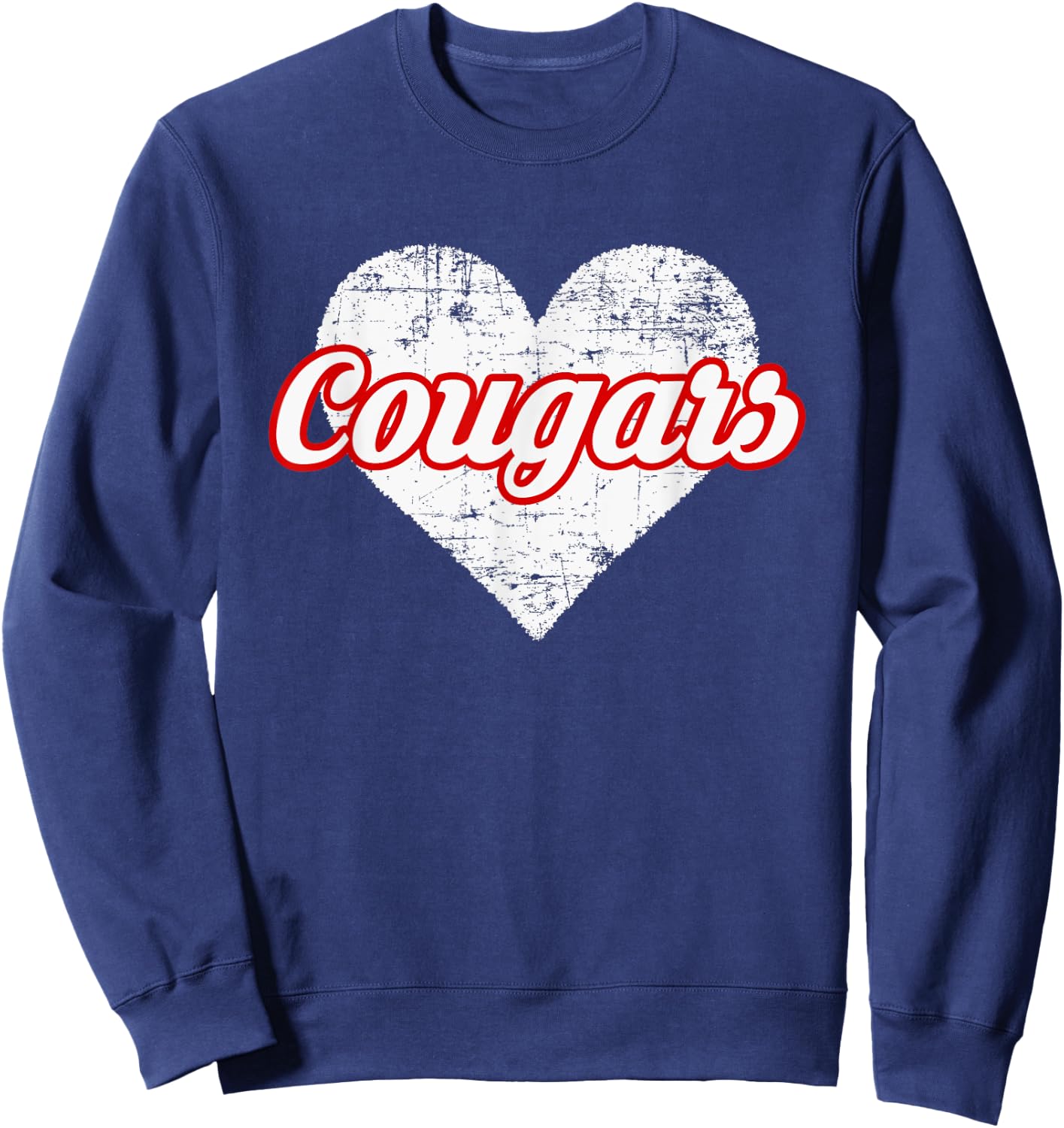 Hazleton Area Cougars Over Heart Sweatshirt - Sweatshirt | Navy