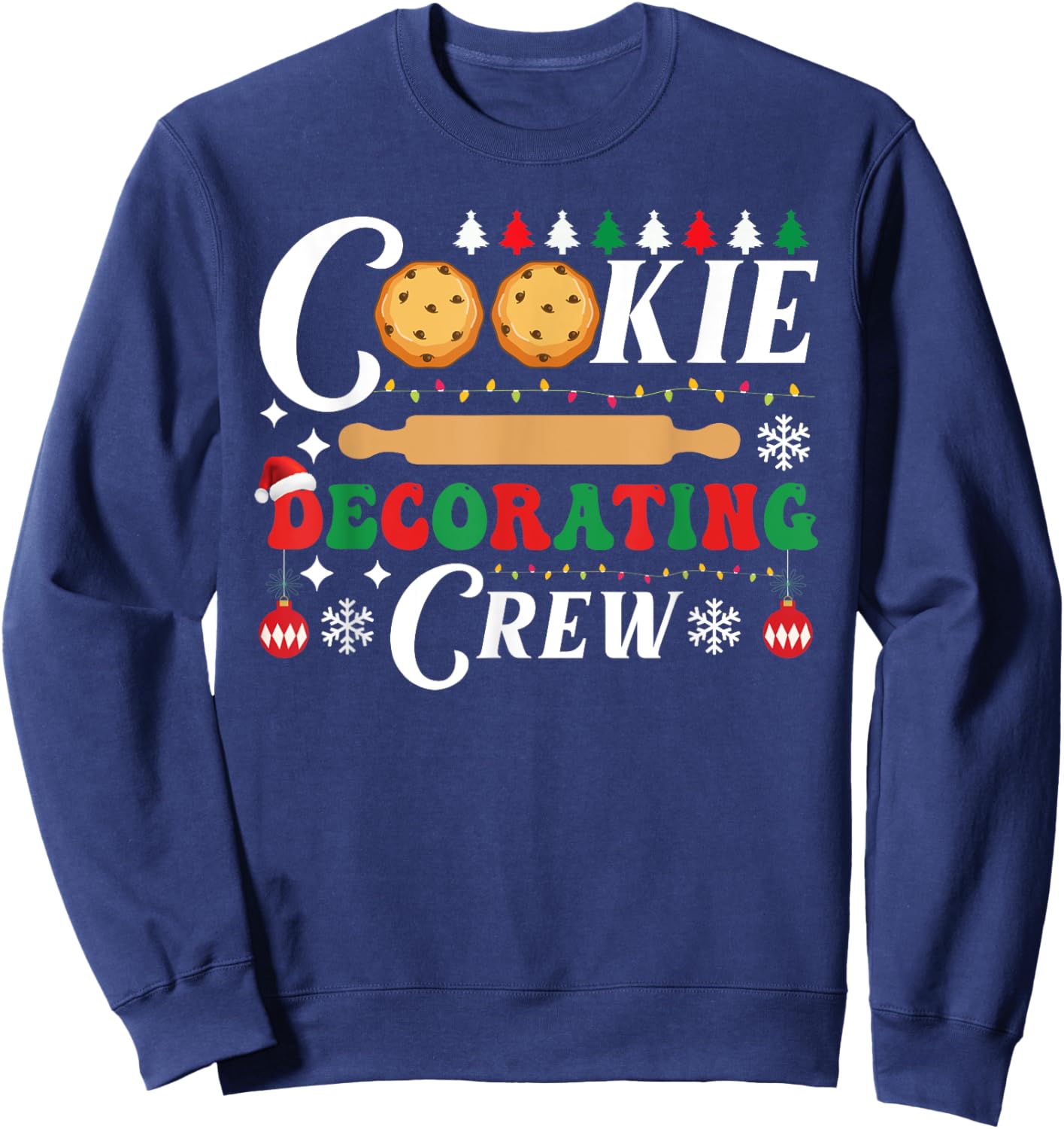 Cookie Decorating Crew Funny Christmas Baking Bakers Pajama Sweatshirt - Sweatshirt | Navy