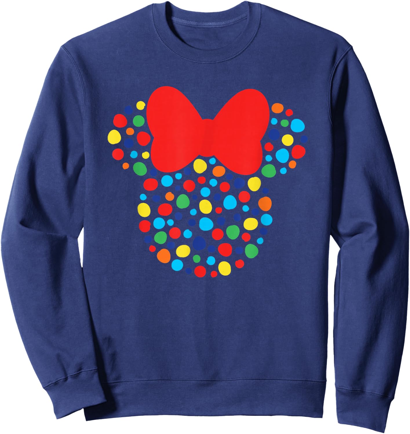 Disney Minnie Mouse Polka Dot Rainbow Short Sleeve Sweatshirt - Sweatshirt | Navy