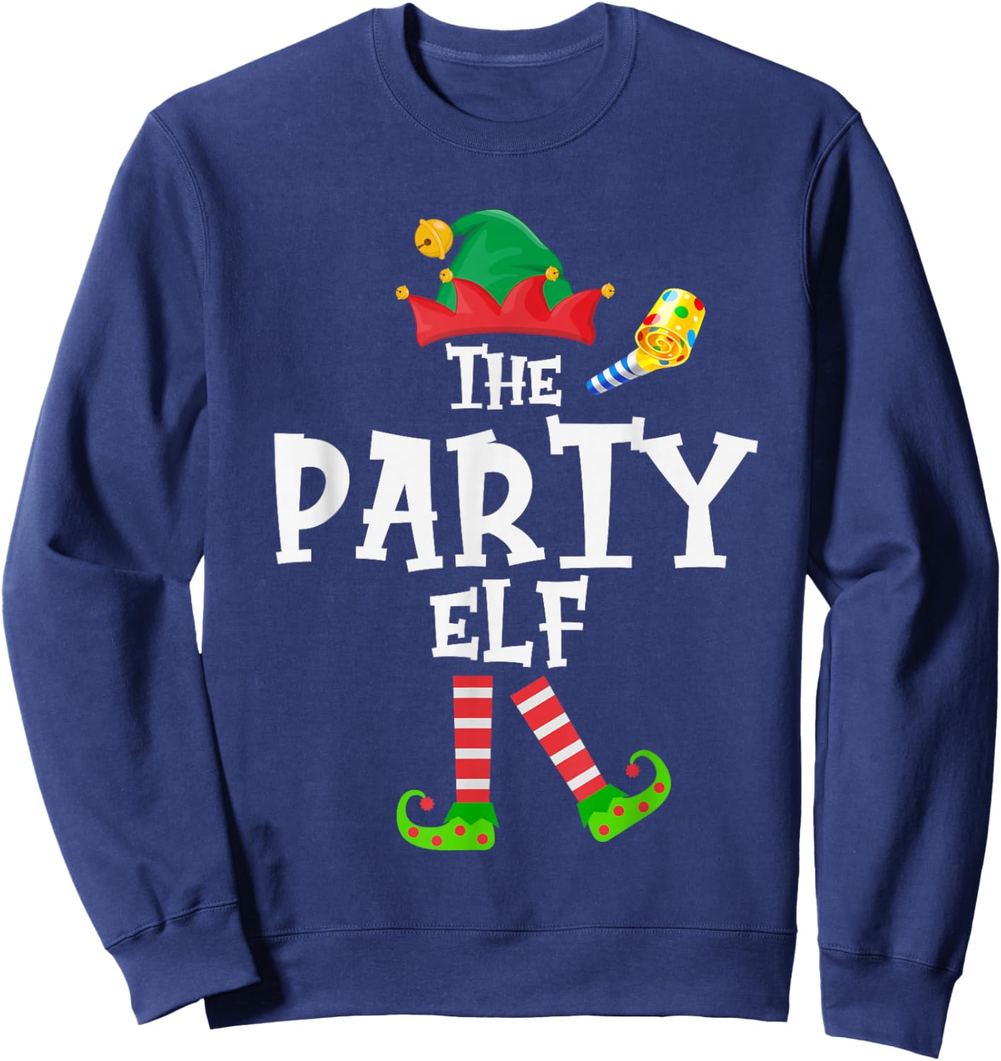 The Party Elf - Funny Matching Family Group Christmas Sweatshirt - Sweatshirt | Navy