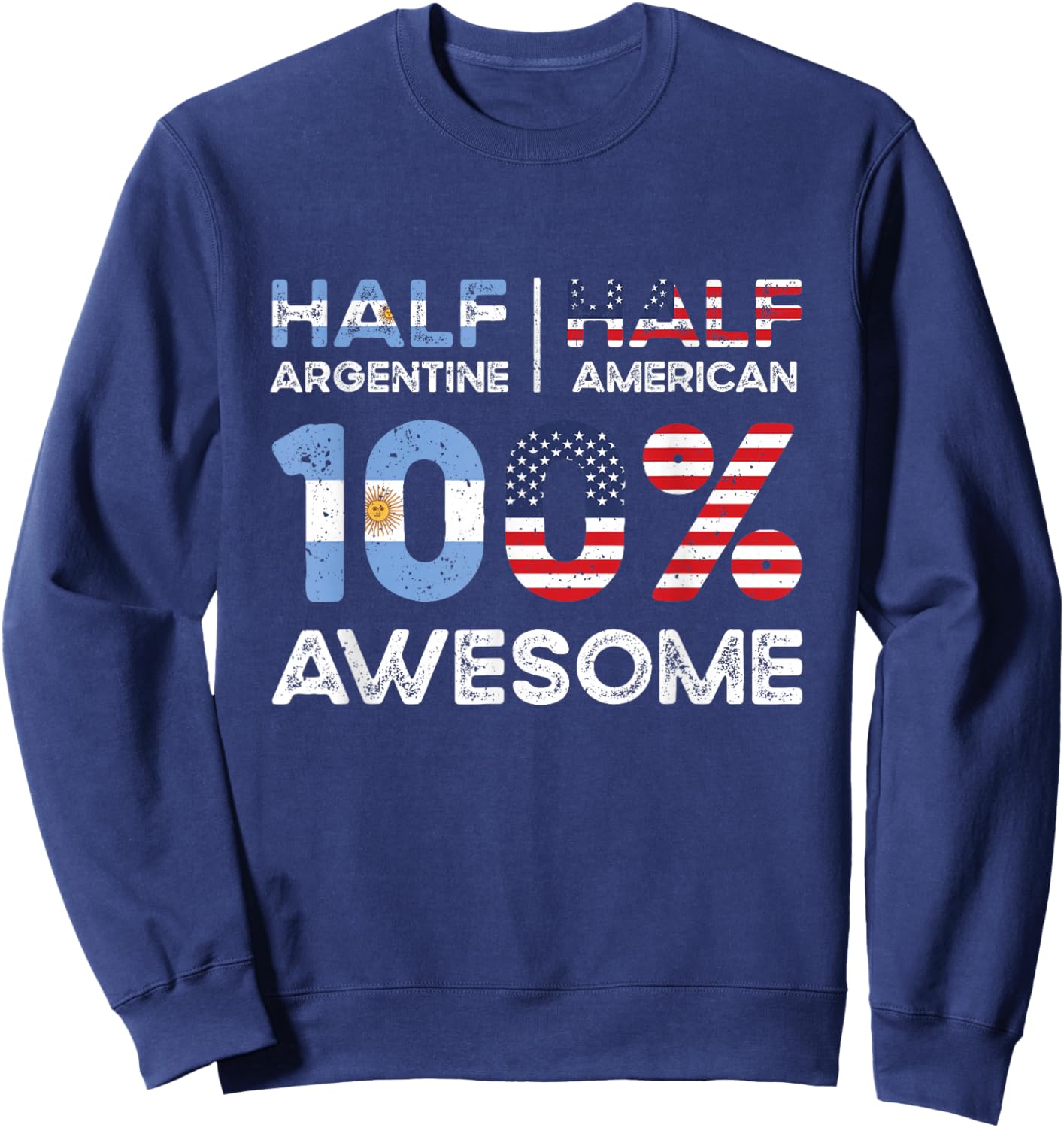 Argentine American Patriot USA Grown Argentina US Flag Sweatshirt - Sweatshirt | Navy