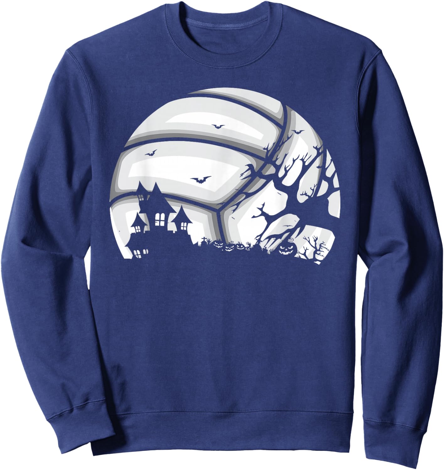Spooky Scary Varsity Volleyball Player Halloween Costume Sweatshirt - Sweatshirt | Navy