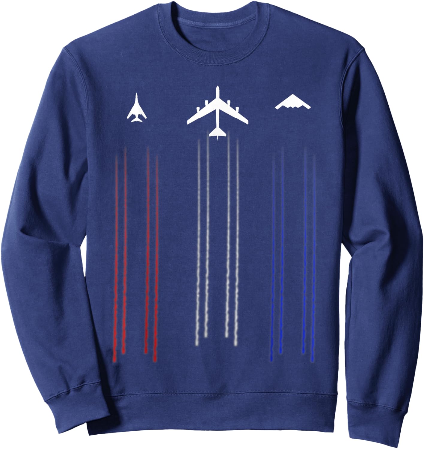 B-2 Spirit B-1 Lancer B-52 Bomber Airplane Sweatshirt - Sweatshirt | Navy