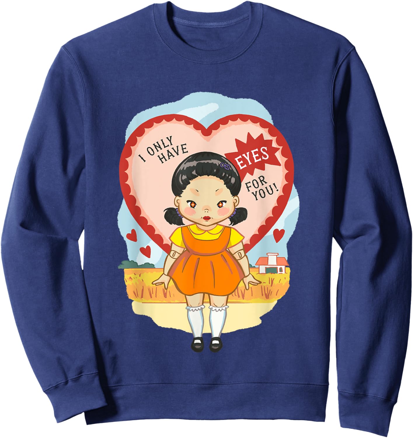 Squid Game 2 Valentine's Day I Only Have Eyes For You Sweatshirt - Sweatshirt | Navy
