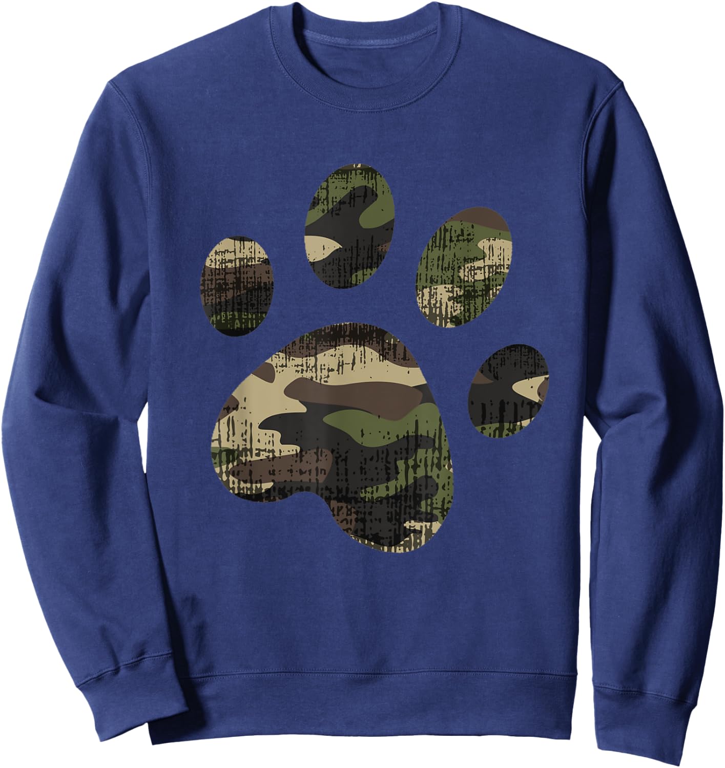 Camo Dog Paw Print funny Gift Pet Parents Men Women Kids Sweatshirt - Sweatshirt | Navy