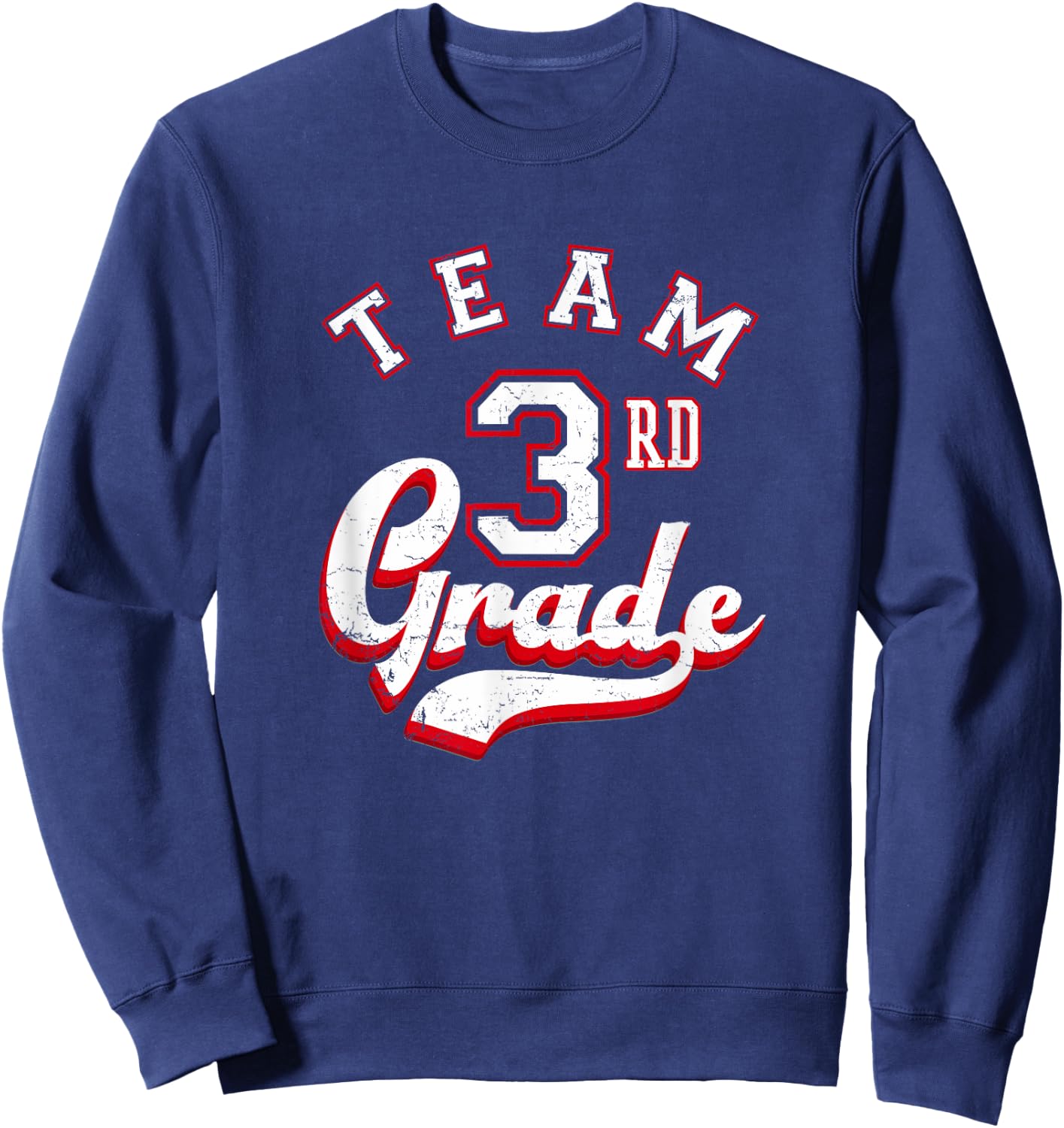 Team 3rd Grade Third for Teacher or Students Distressed Women Kids Sweatshirt - Sweatshirt | Navy