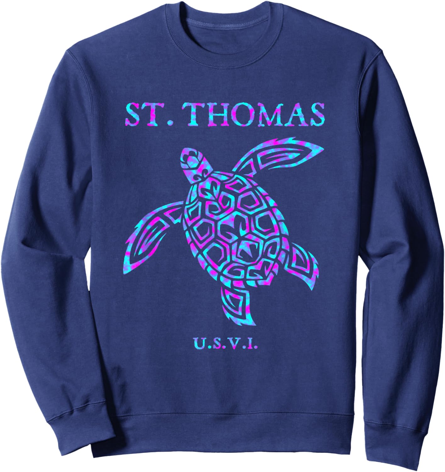 St Thomas USVI Sea Turtle Boys Girls Toddler Sweatshirt - Sweatshirt | Navy