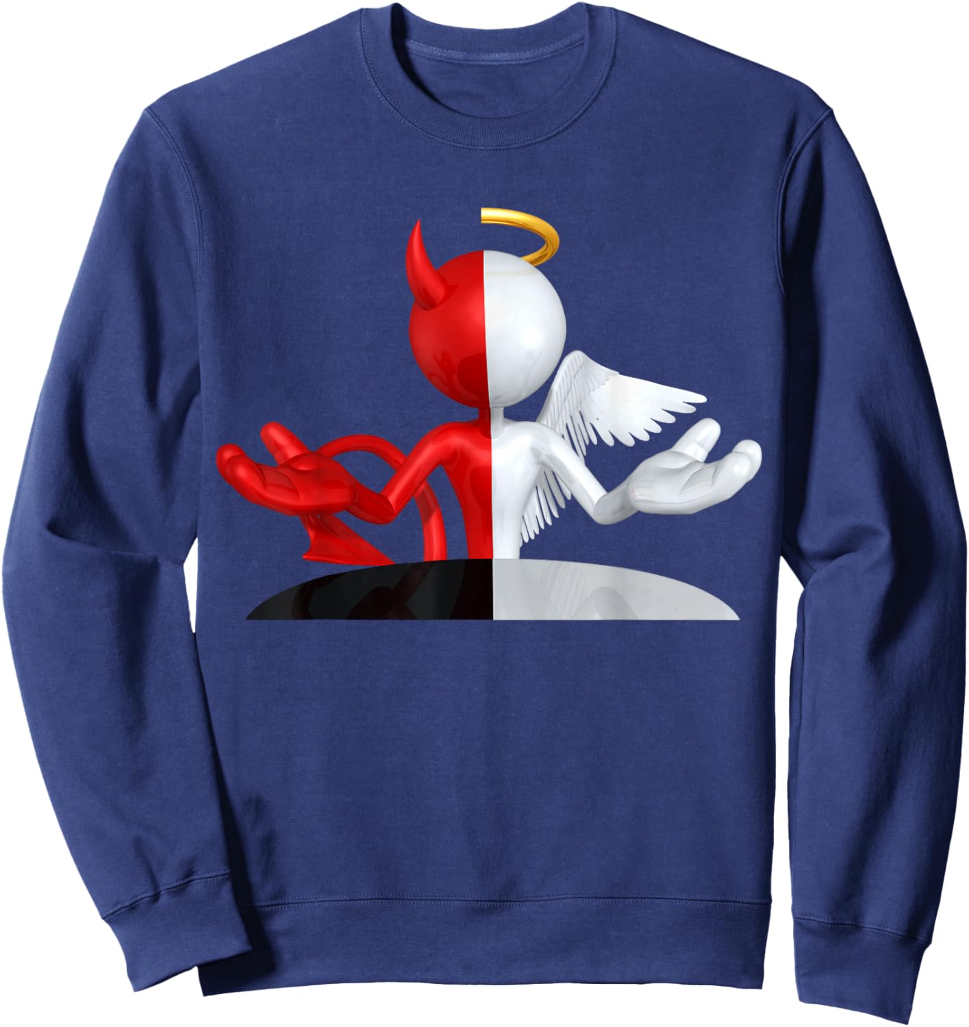 Angel and Devil Good and Evil Gift Angel Halo Sweatshirt - Sweatshirt | Navy
