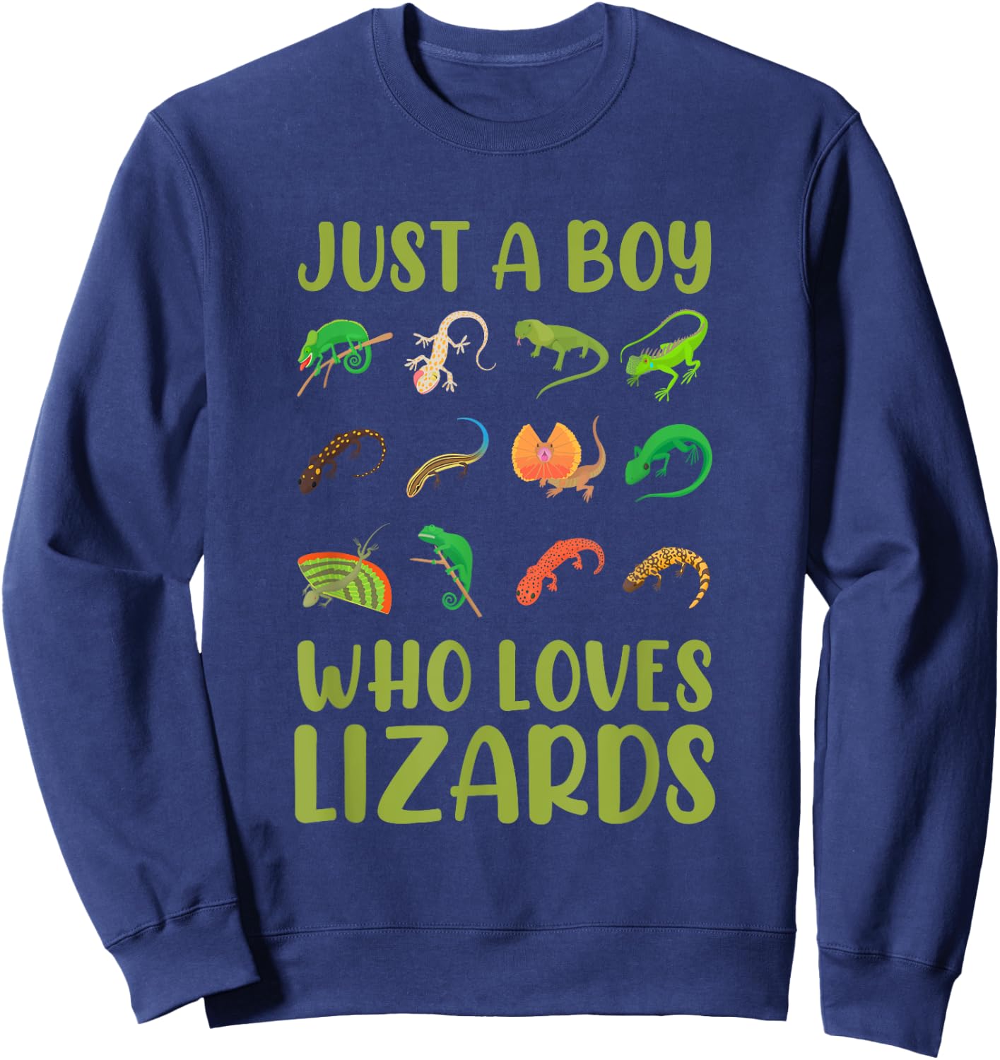 Kids Reptile Bearded Dragon Just A Boy Who Loves Lizards Sweatshirt - Sweatshirt | Navy