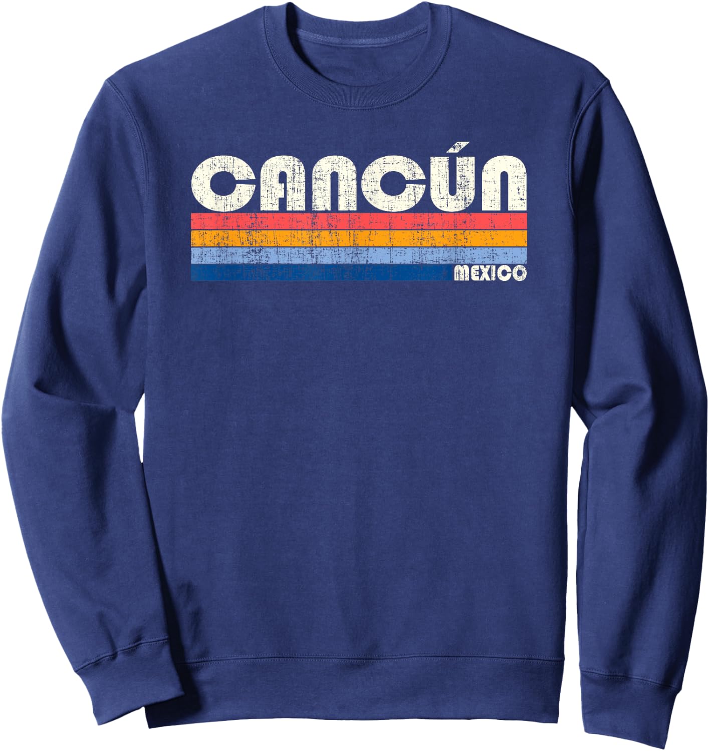 Vintage 70s 80s Style Cancun, Mexico Sweatshirt - Sweatshirt | Navy