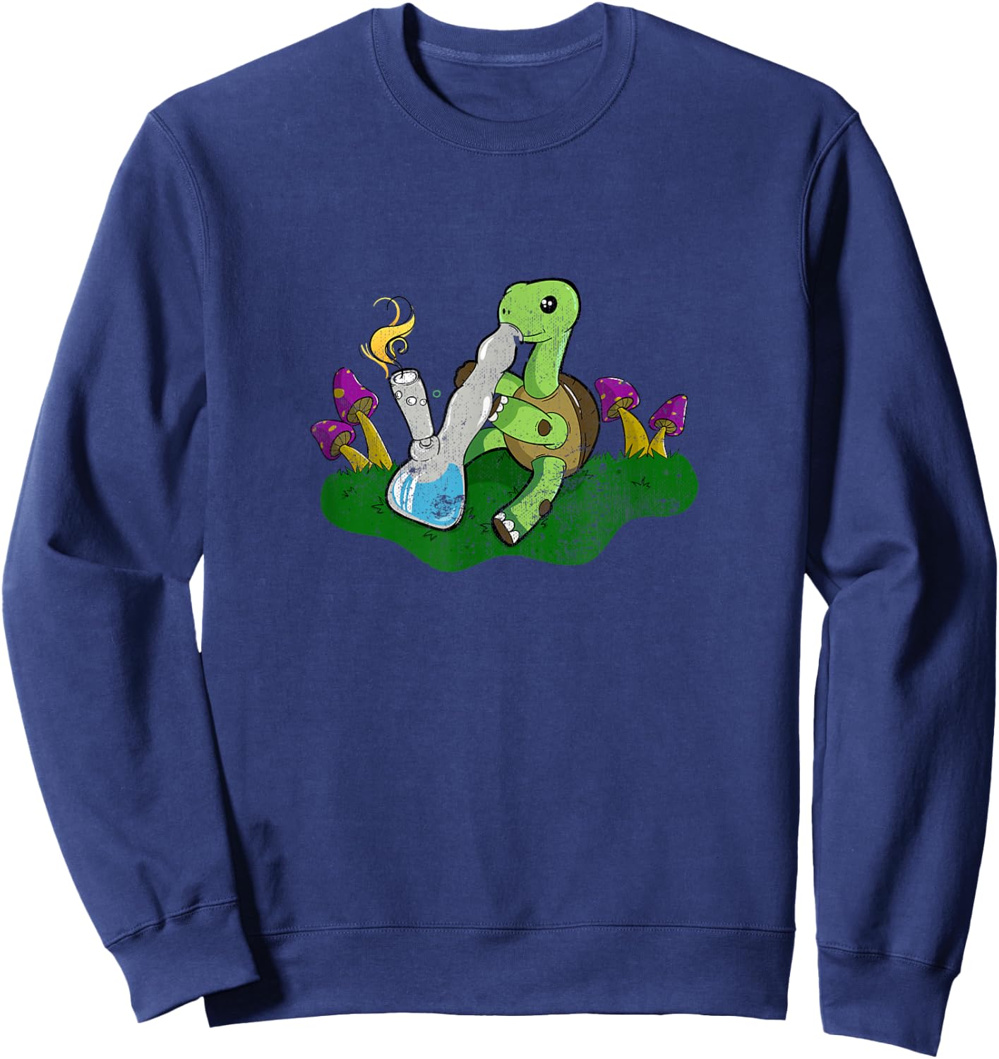Marijuana Bong Turtle Cannabis Weed Cannabis Gift Sweatshirt - Sweatshirt | Navy