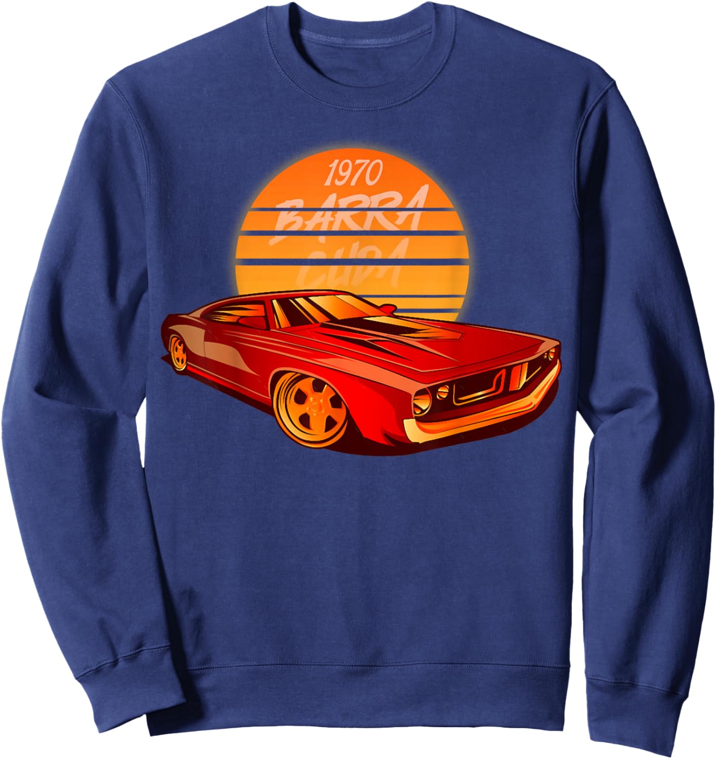 1970 hemi cuda plymouth barracuda Muscle car Sweatshirt - Sweatshirt | Navy