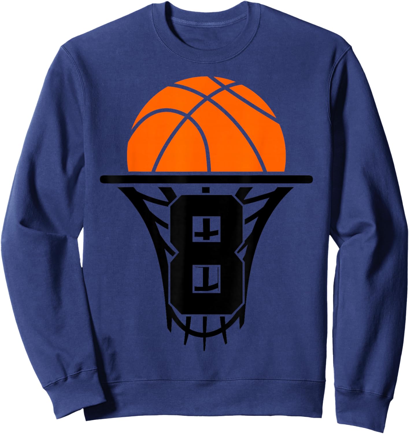 8 Years Basketball 8th Birthday Sweatshirt - Sweatshirt | Navy