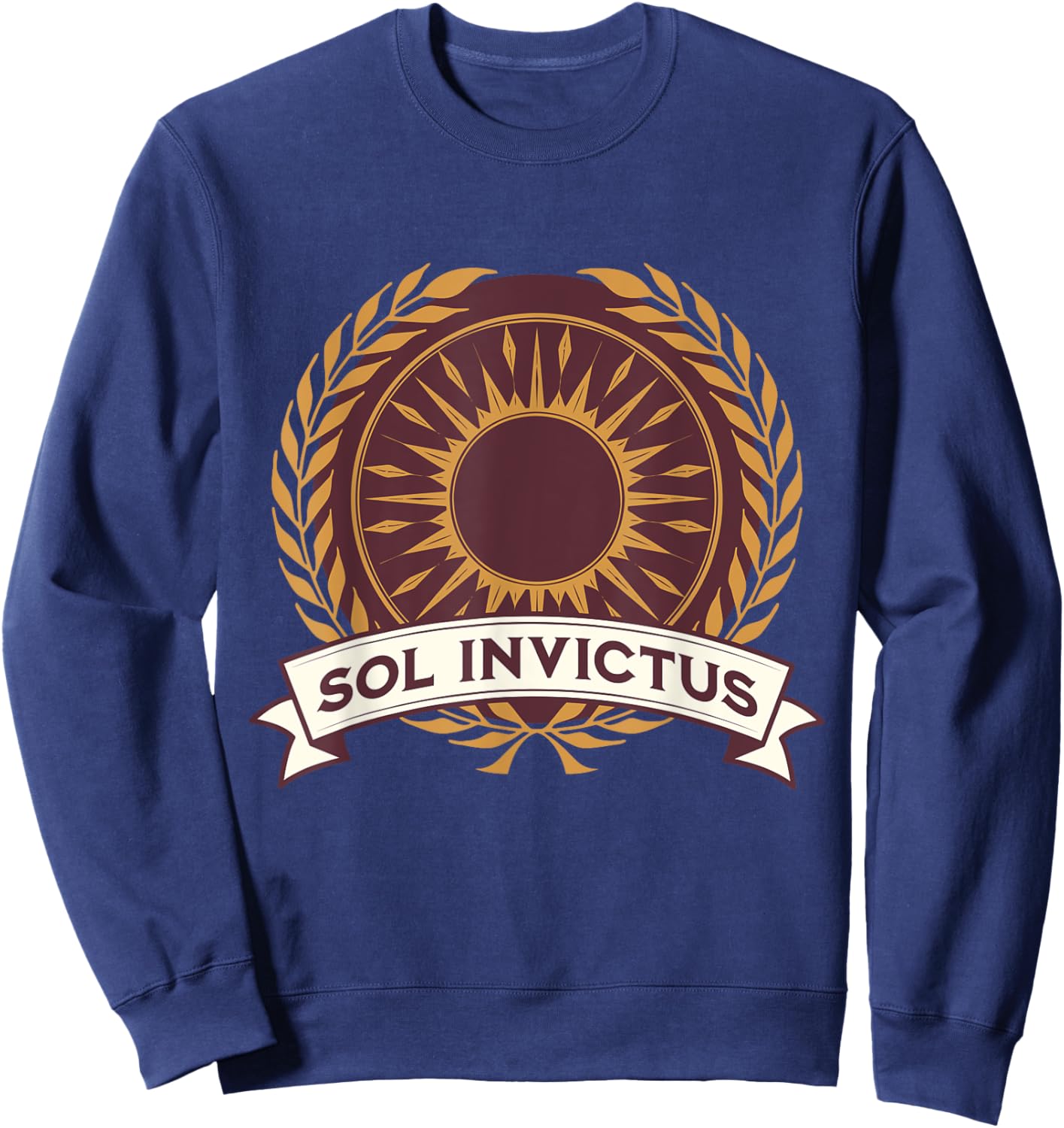 Agema Apparel Sol Invictus Roman God of the Sun Roman Mythology , Small, Black Sweatshirt - Sweatshirt | Navy