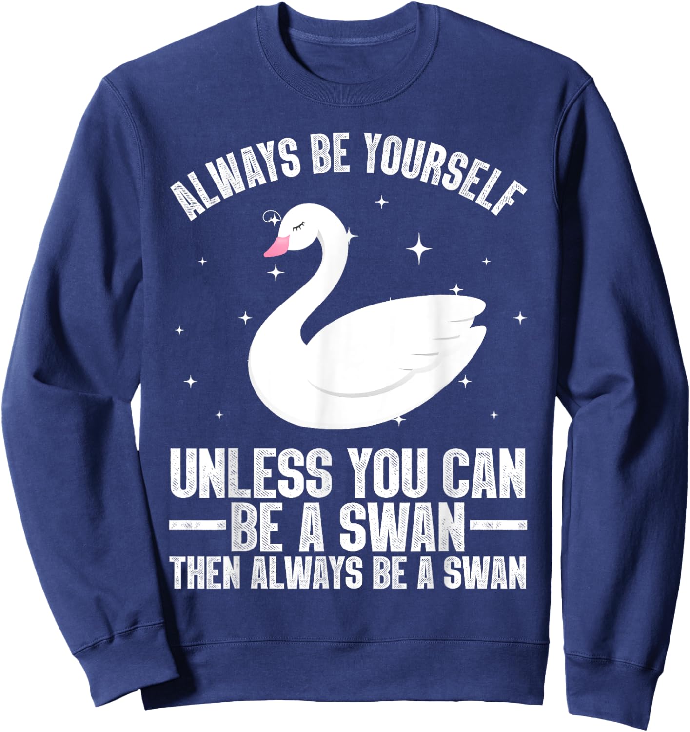 Cool Swan Design Women Waterfowl Bird Swan Lovers Sweatshirt - Sweatshirt | Navy