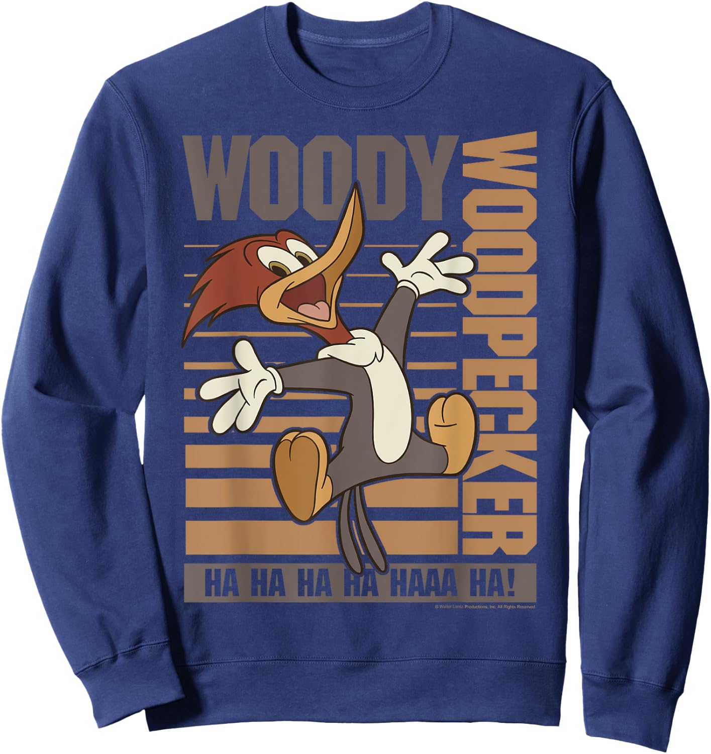 Woody Woodpecker Ha Ha Ha Jumping Poster Sweatshirt - Sweatshirt | Navy