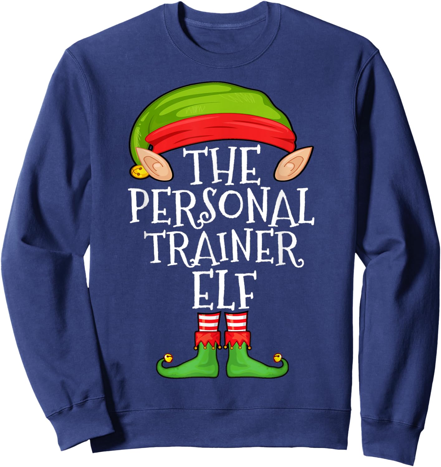 Xmas Personal Trainer Elf Matching Shirt, Christmas Family Sweatshirt - Sweatshirt | Navy