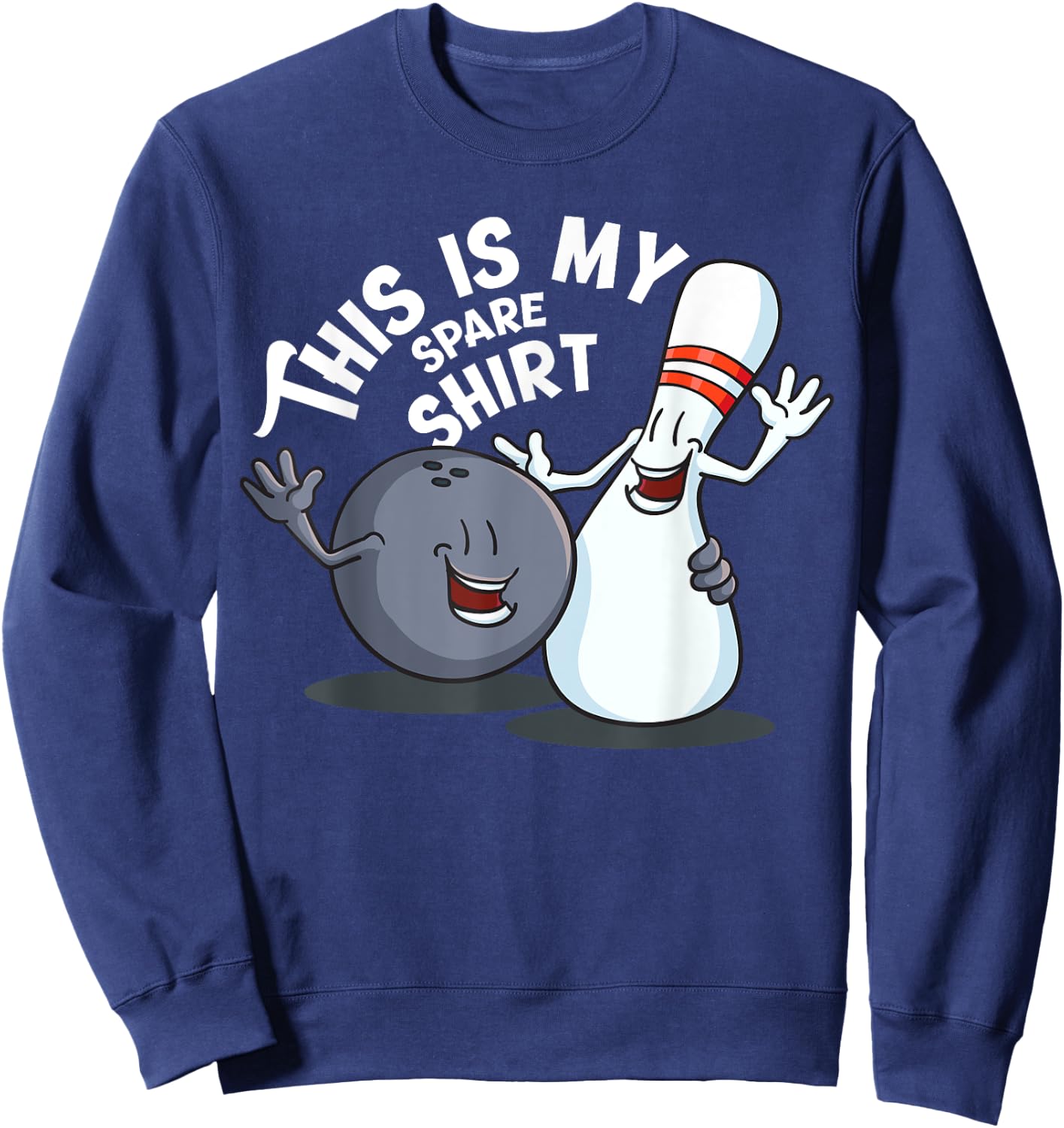 Funny This is My Spare Bowling Game Gift Women Kids Sweatshirt - Sweatshirt | Navy