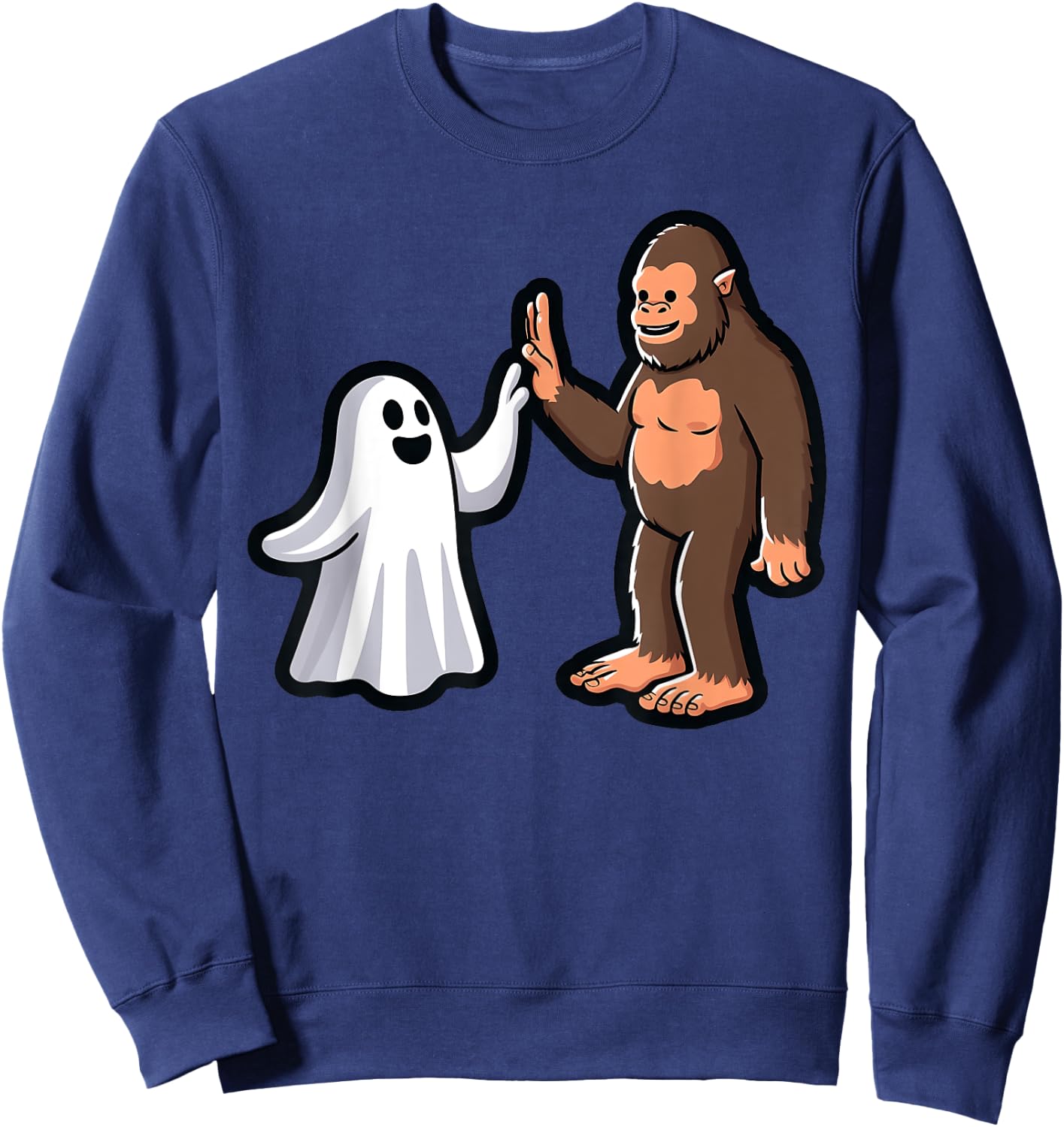 Bigfoot and Ghost High-Five Halloween Toddler Boys Costume Sweatshirt - Sweatshirt | Navy