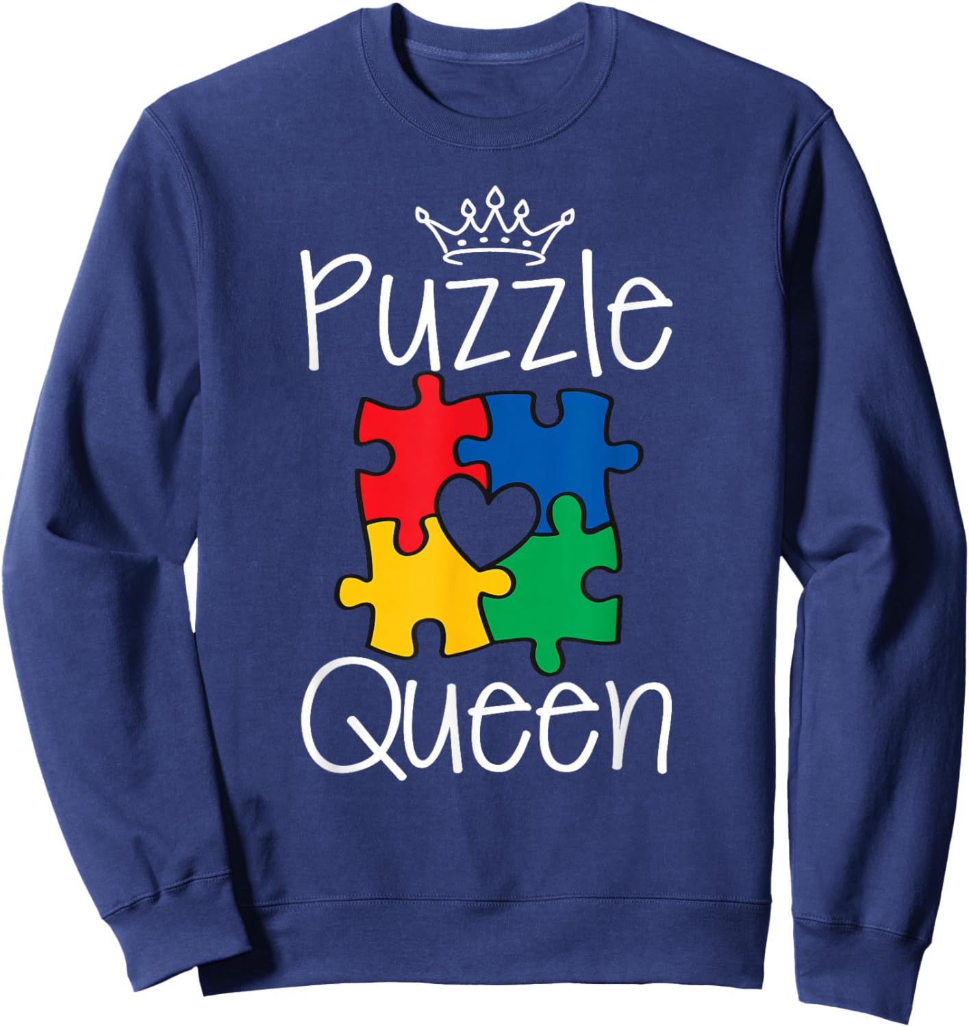 Funny Puzzle Queen Jigsaw Puzzle Lovers Dissectologist Sweatshirt - Sweatshirt | Navy