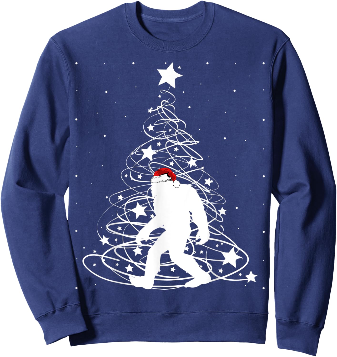 Bigfoot Santa Christmas Shirts for Boys Kids Girls Xmas Gift Sweatshirt - Sweatshirt | Navy