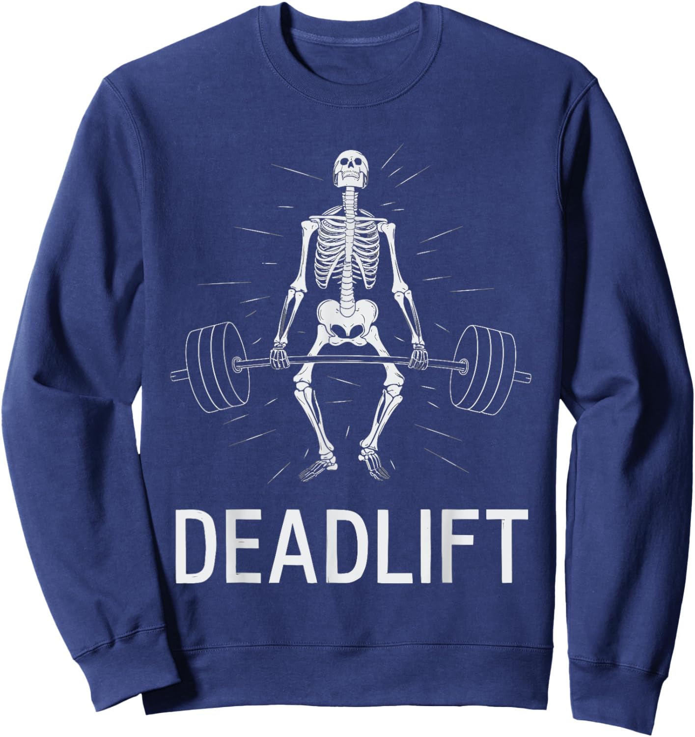Skeleton Deadlift Spooky Weightlifting Workout Sweatshirt - Sweatshirt | Navy