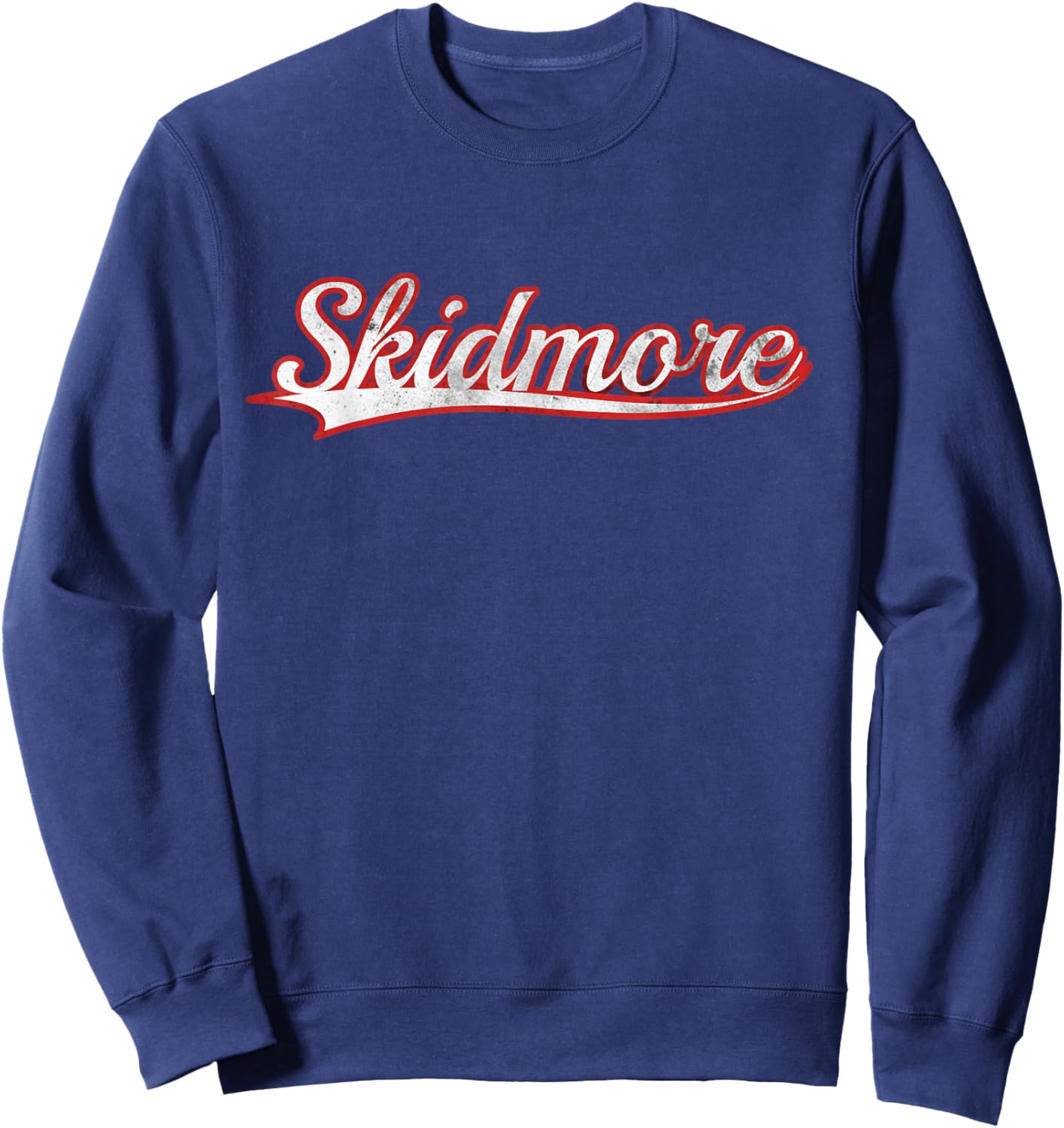 Skidmore New York Vintage Varsity Distressed Throwback Sweatshirt - Sweatshirt | Navy