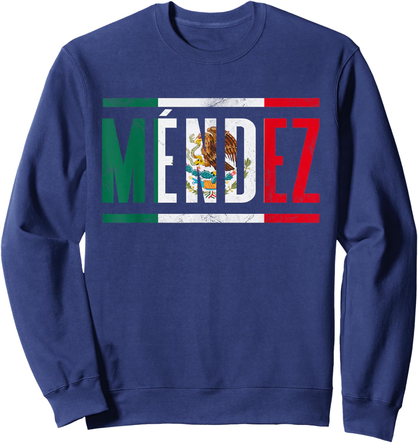 Apellido Méndez con bandera de México Sweatshirt - Sweatshirt | Navy