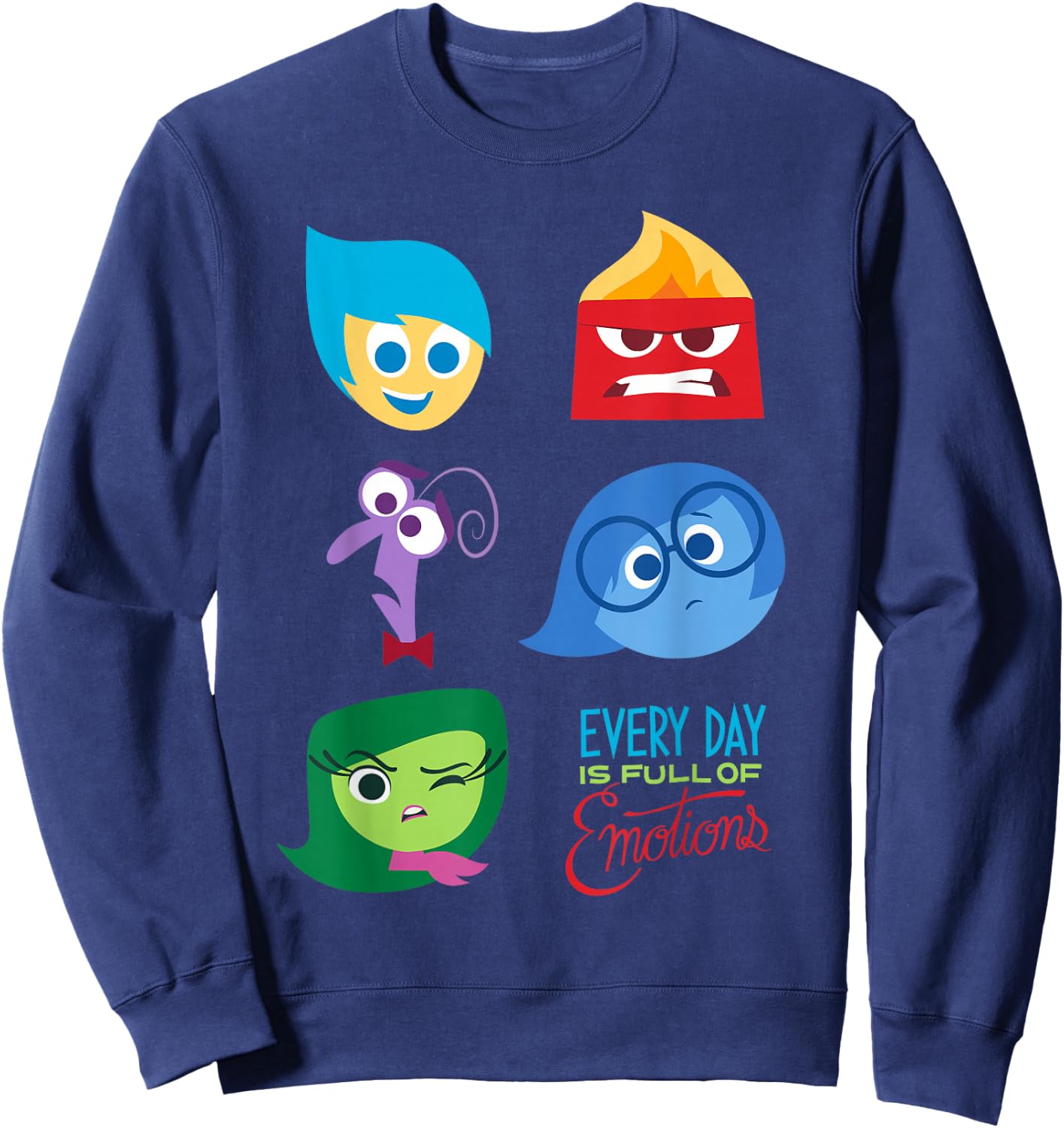 Disney Pixar Inside Out Full of Emotions Character Sweatshirt - Sweatshirt | Navy