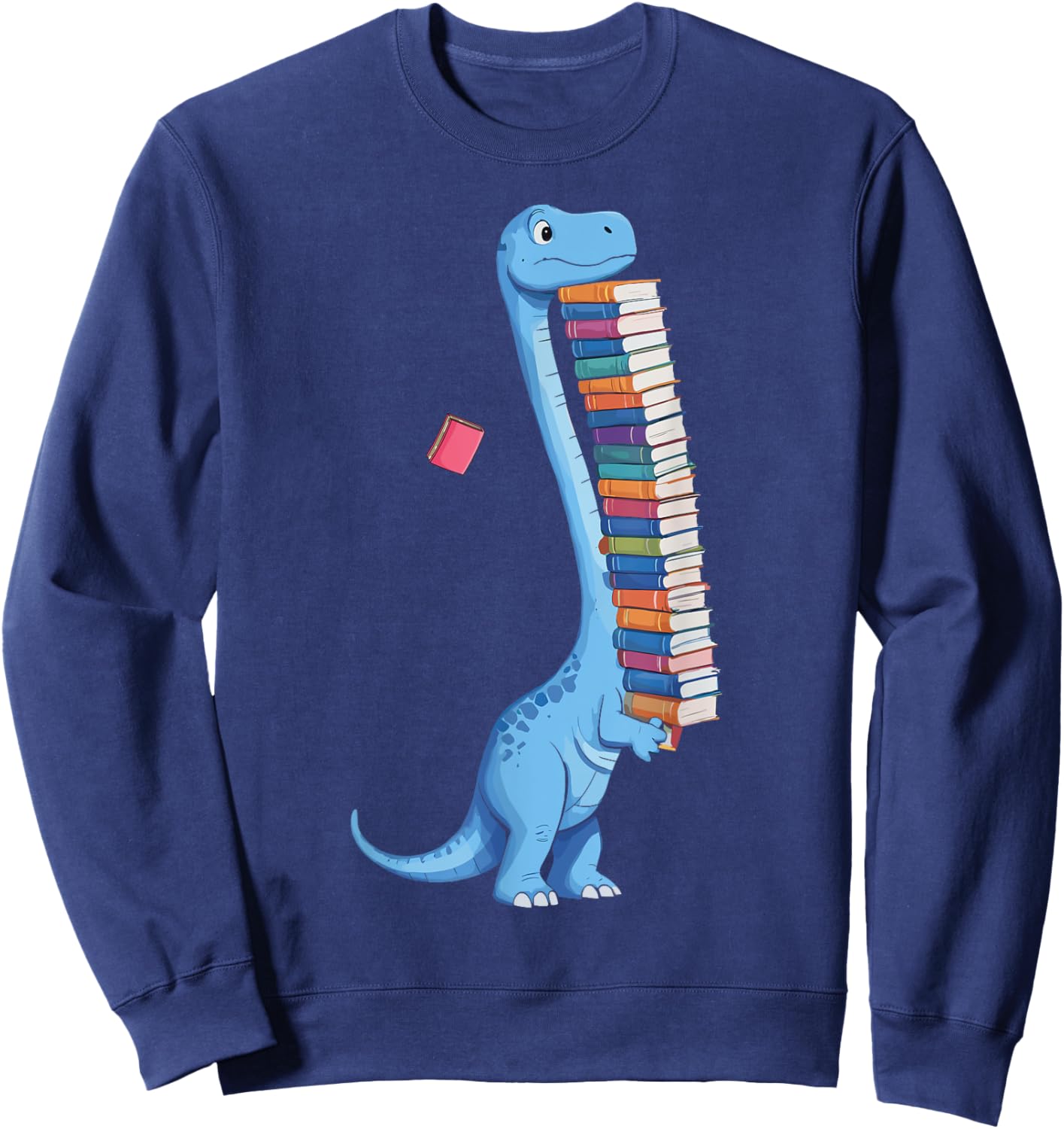 Book Carrying Dinosaur Reading Dino Sweatshirt - Sweatshirt | Navy