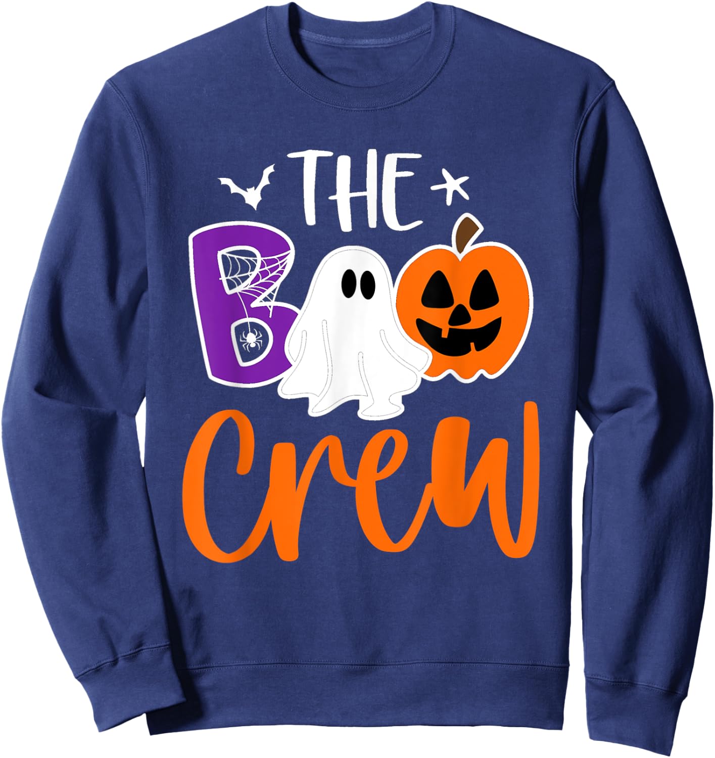 Halloween The Boo Crew Cute Ghost Spooky Family Matching Sweatshirt - Sweatshirt | Navy