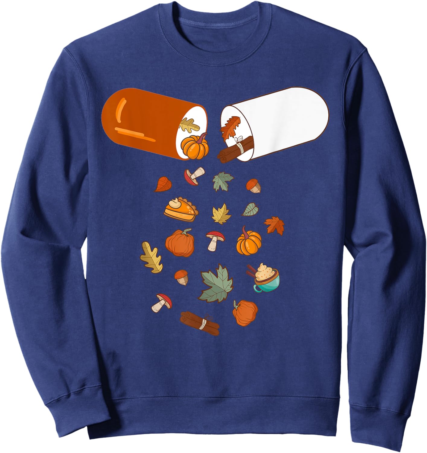 Pharmacy Tech CPhT Fall Vibe Its Fall Yall Pumpkin Season Sweatshirt - Sweatshirt | Navy