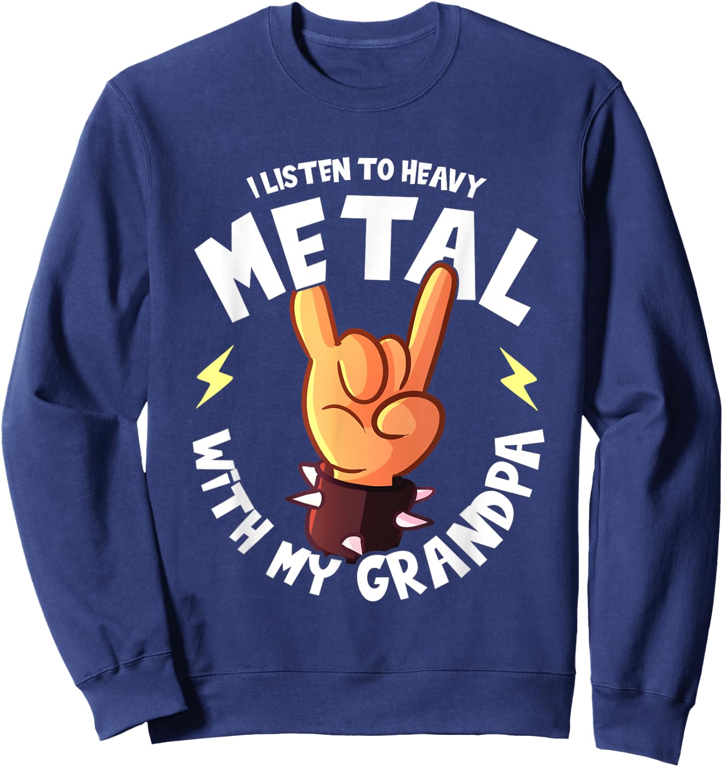 I listen to Heavy Metal with my Grandpa I Funny Kids Sweatshirt - Sweatshirt | Navy
