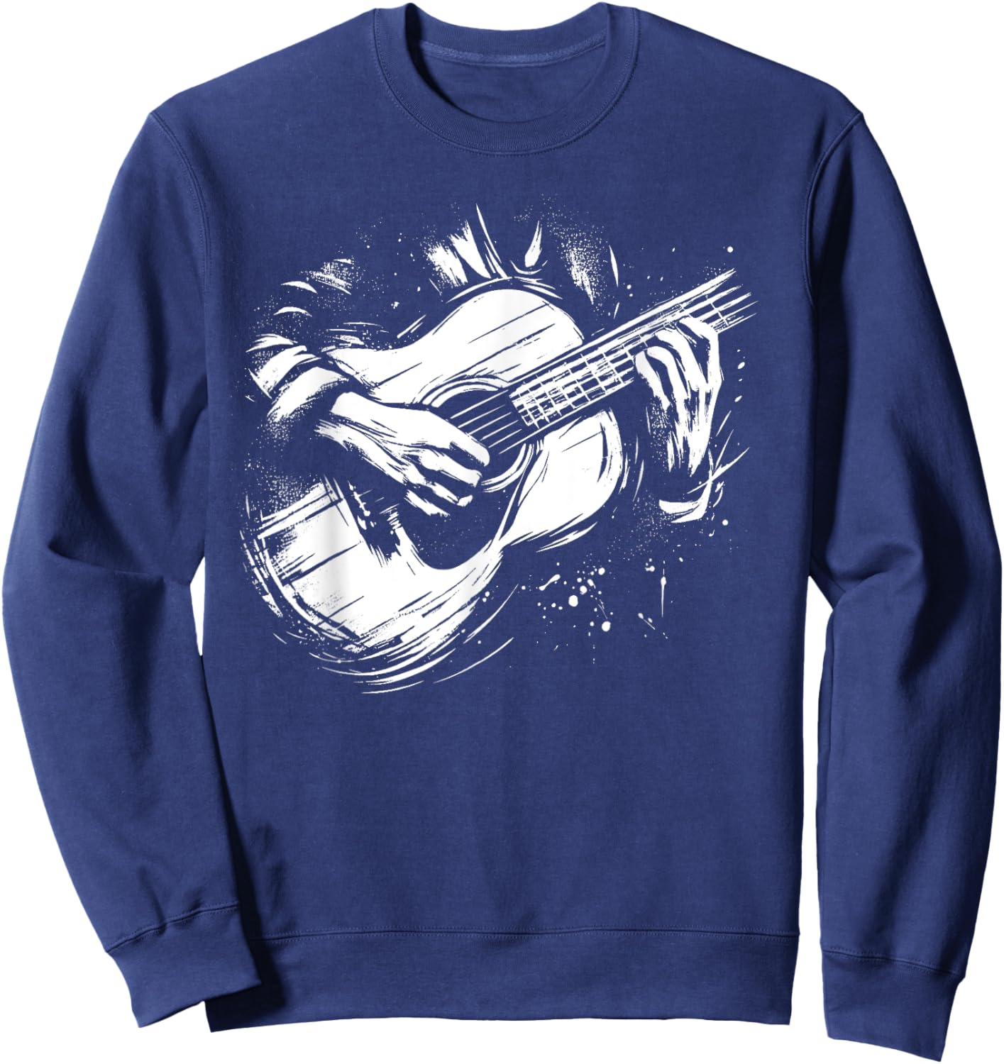 Hand Playing Guitar Guitarist Music Art Sweatshirt - Sweatshirt | Navy
