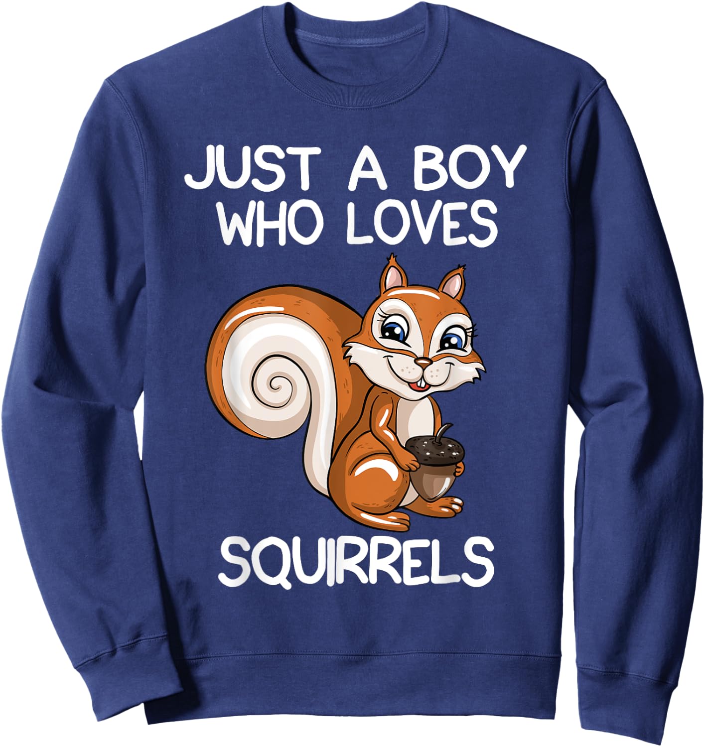 Just A Boy Who Loves Squirrels Gift Squirrel Lover Sweatshirt - Sweatshirt | Navy