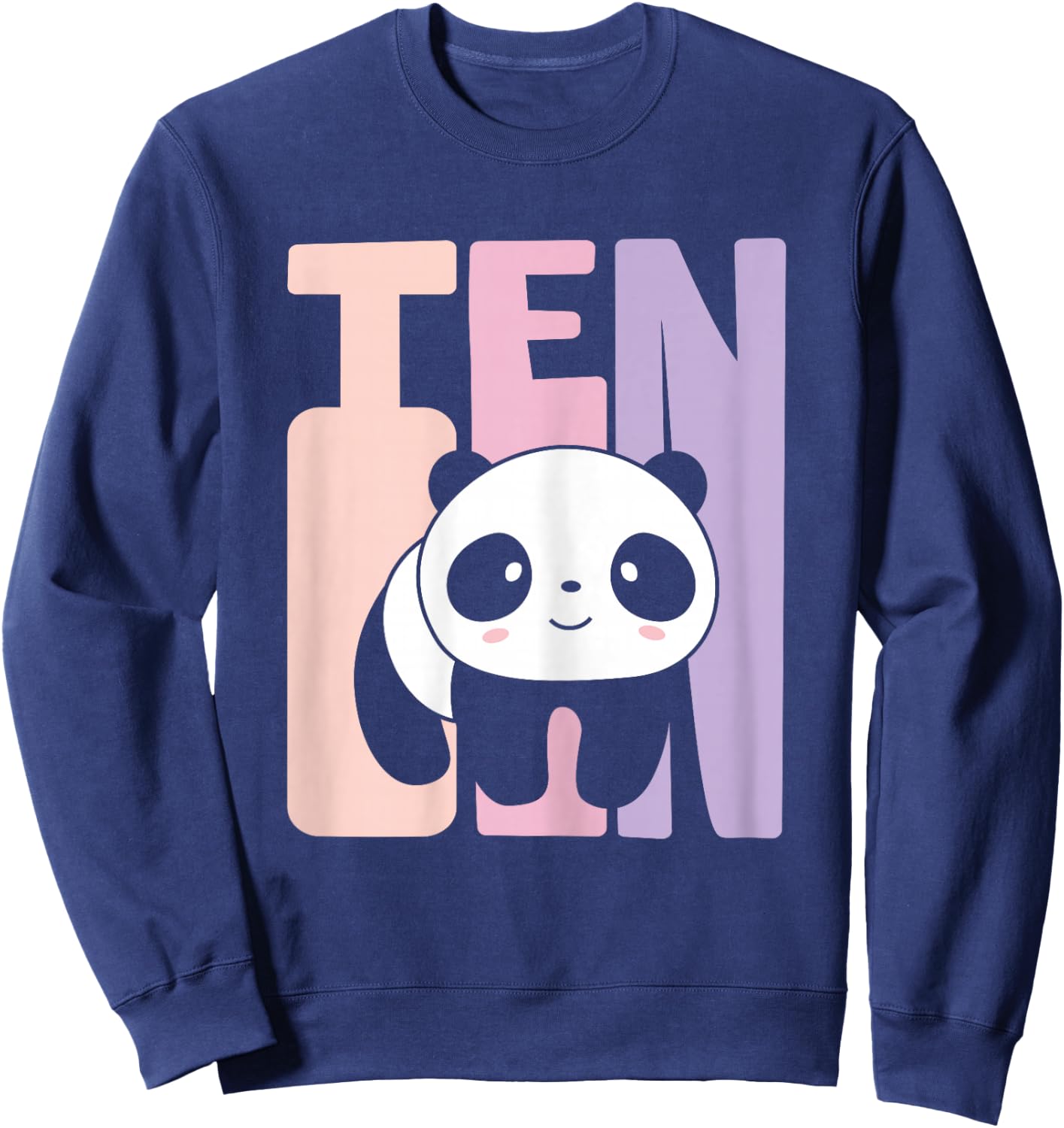 10th Birthday Girl Cute Panda Panda Bear 10 Years Old Sweatshirt - Sweatshirt | Navy