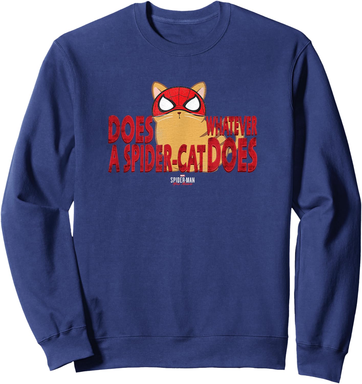 Marvel Spider-Man: Miles Morales Spider-Cat Does Whatever Sweatshirt - Sweatshirt | Navy