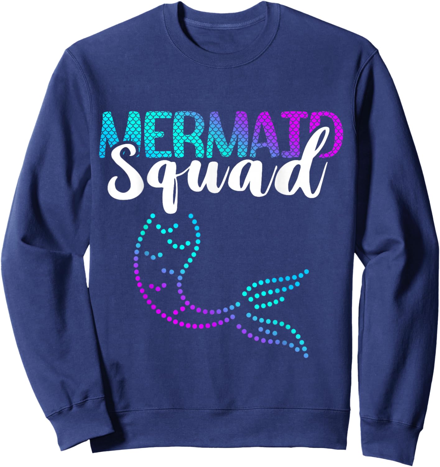 Mermaid Squad Tail Clamshell Sea Creature Aqua Marine Sweatshirt - Sweatshirt | Navy