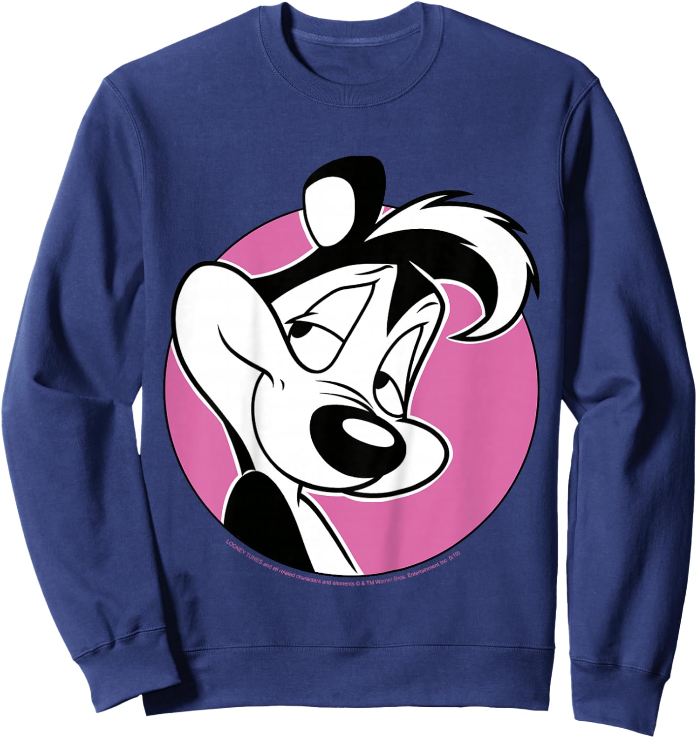 Kids Looney Tunes Pepe Le Pew Pink Circle Portrait Sweatshirt - Sweatshirt | Navy
