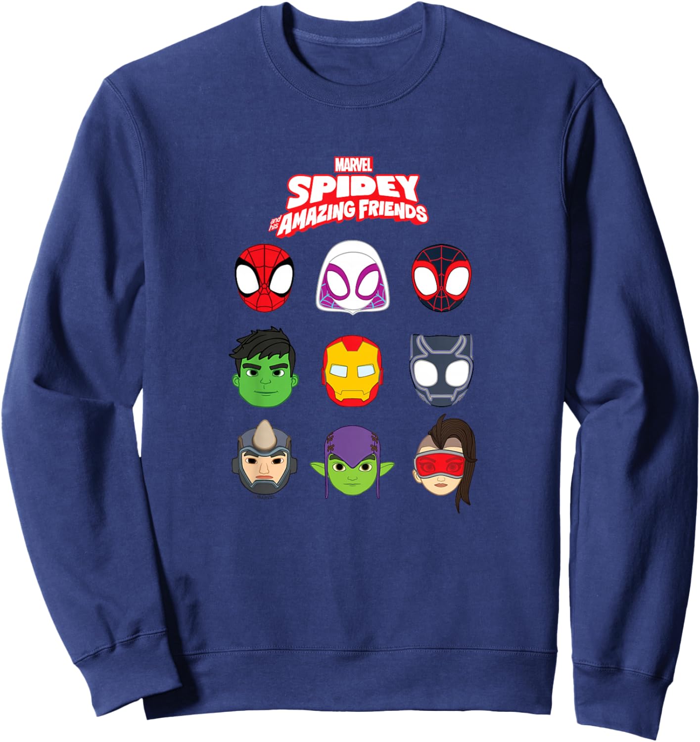 Kids Spidey And His Amazing Friends - Faces Grid Sweatshirt - Sweatshirt | Navy