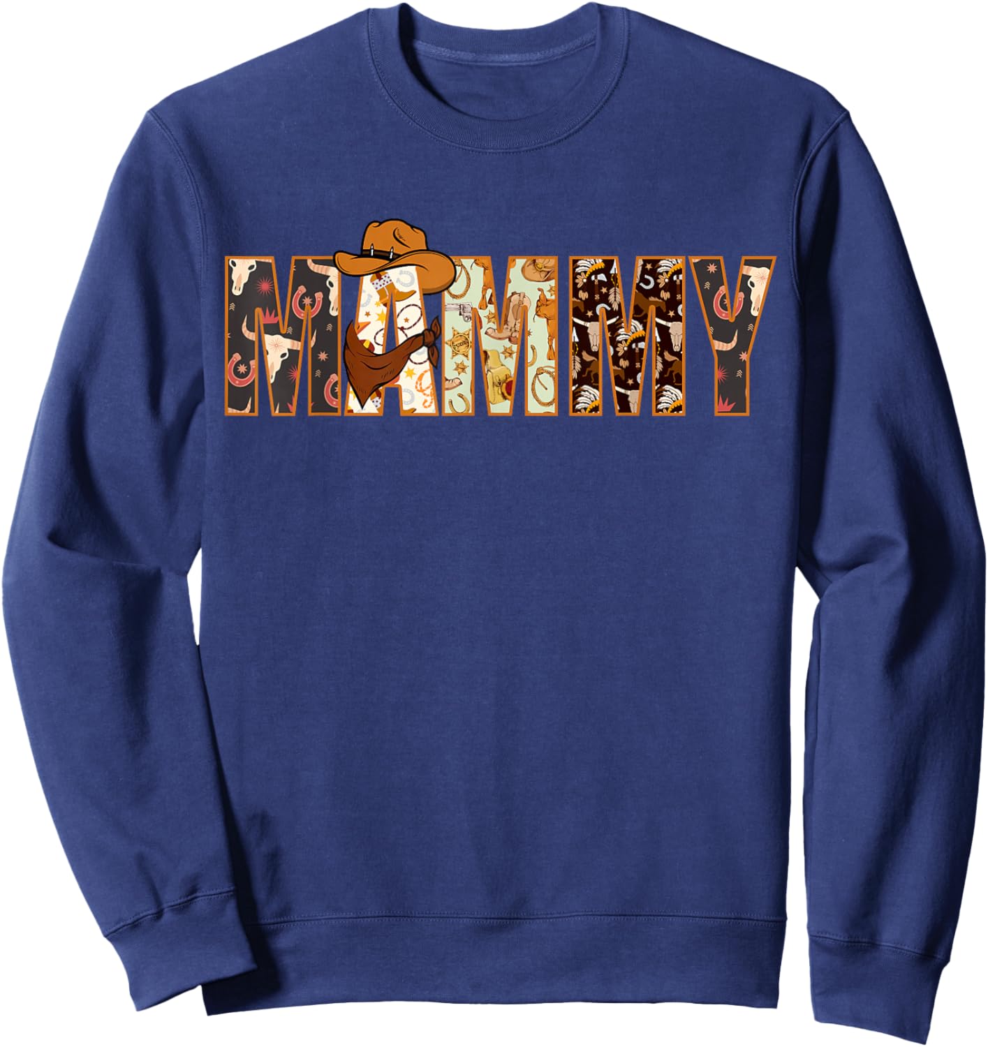 Mammy Western Rodeo Family Matching Birthday Sweatshirt - Sweatshirt | Navy