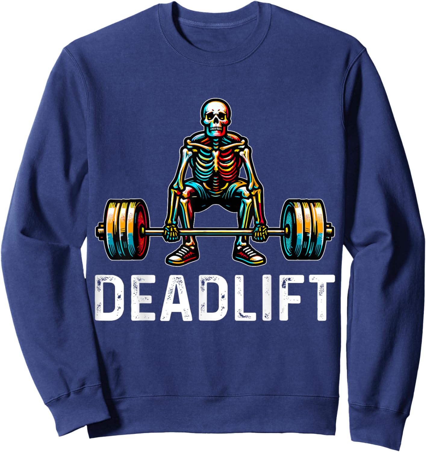 Deadlift Skeleton Gym Fitness Sweatshirt - Sweatshirt | Navy