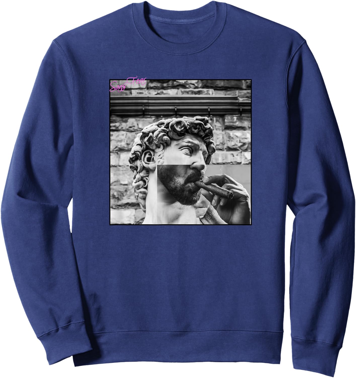 Bad David Michelangelo smoking cigar Sweatshirt - Sweatshirt | Navy