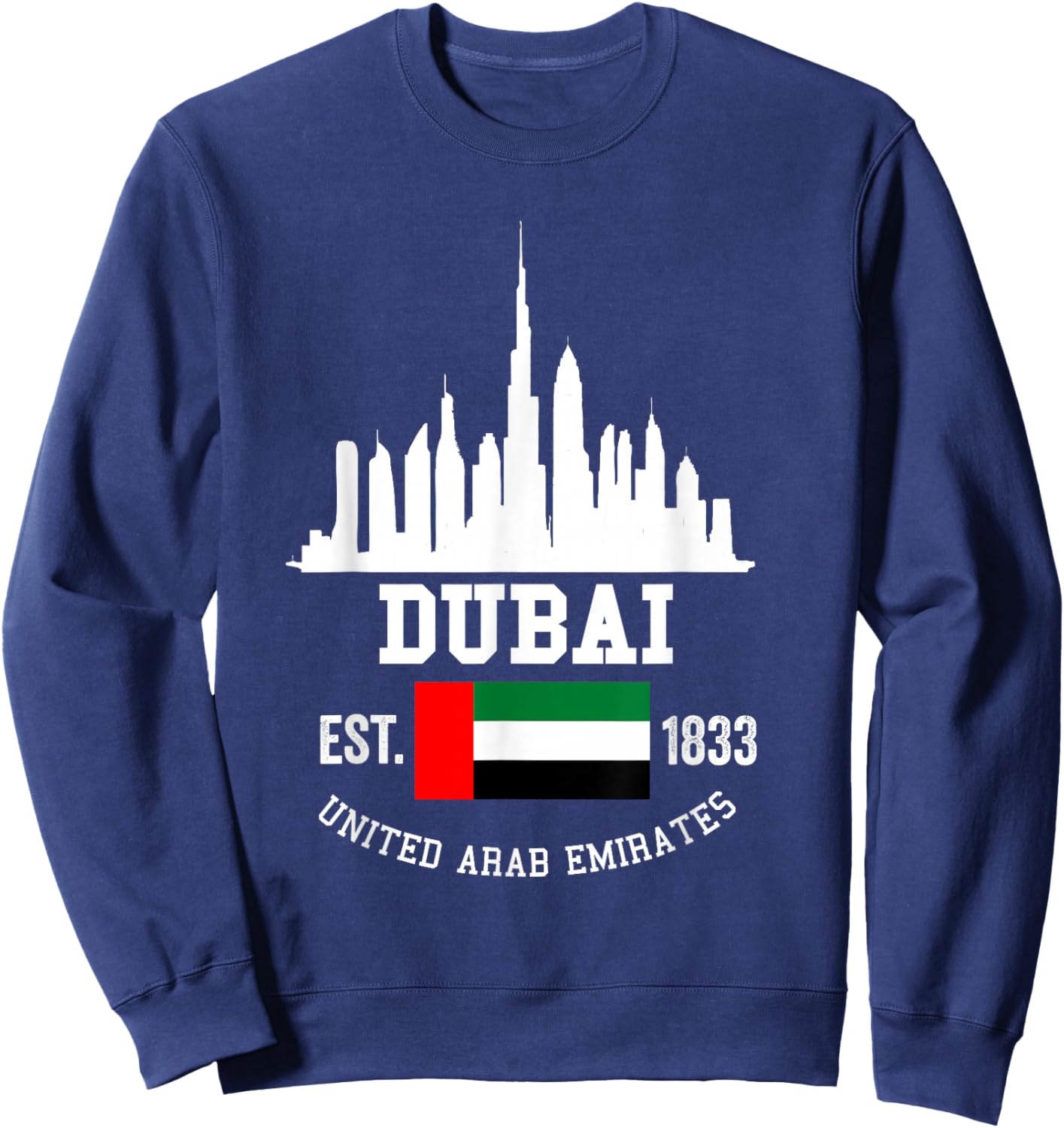 Dubai Souvenir Skyline UAE United Arab Emirate Reminder Sweatshirt - Sweatshirt | Navy