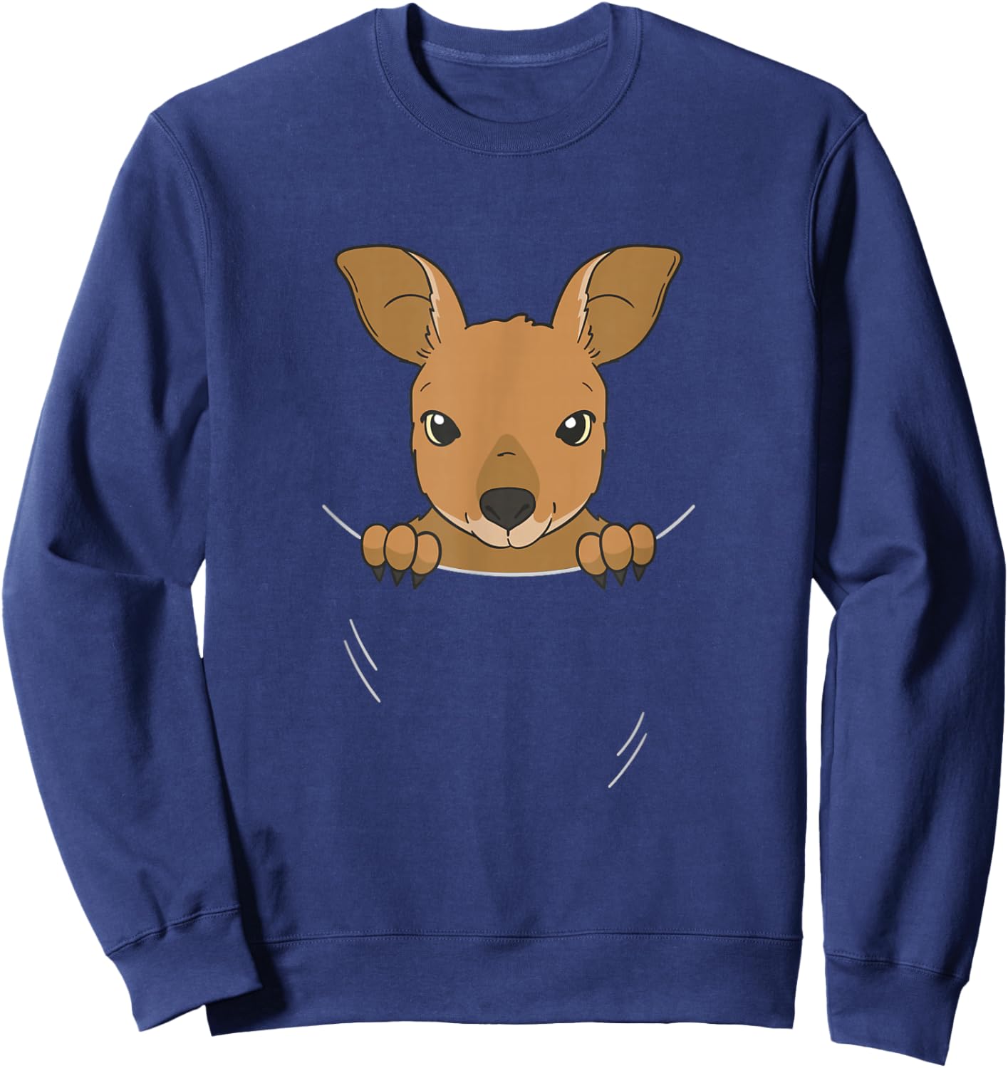 Cute Baby Kangaroo In Belly Bag Sweatshirt - Sweatshirt | Navy
