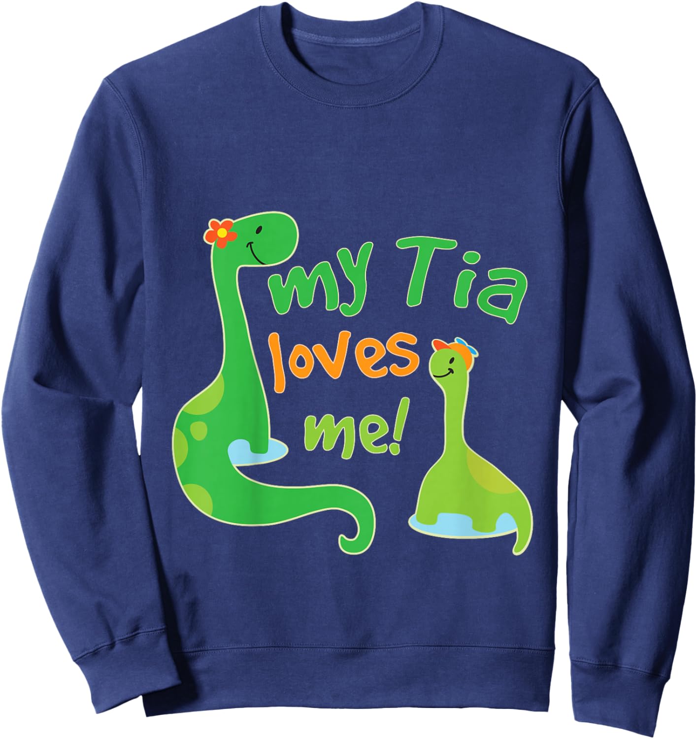 Kids My Tia Loves Me Nephew Dinosaur Sweatshirt - Sweatshirt | Navy
