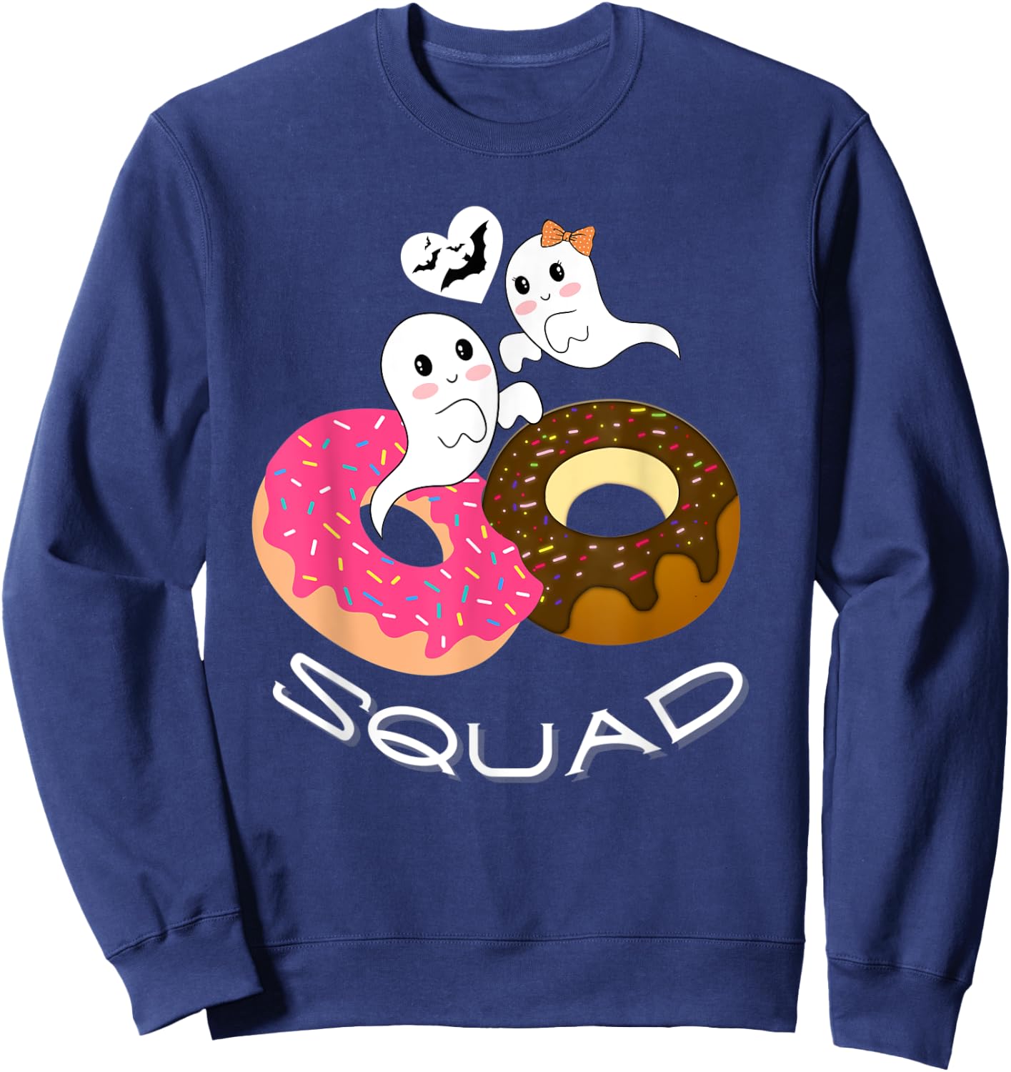 Cute Halloween Donut Squad Boy Girl Party Birthday Lover Sweatshirt - Sweatshirt | Navy